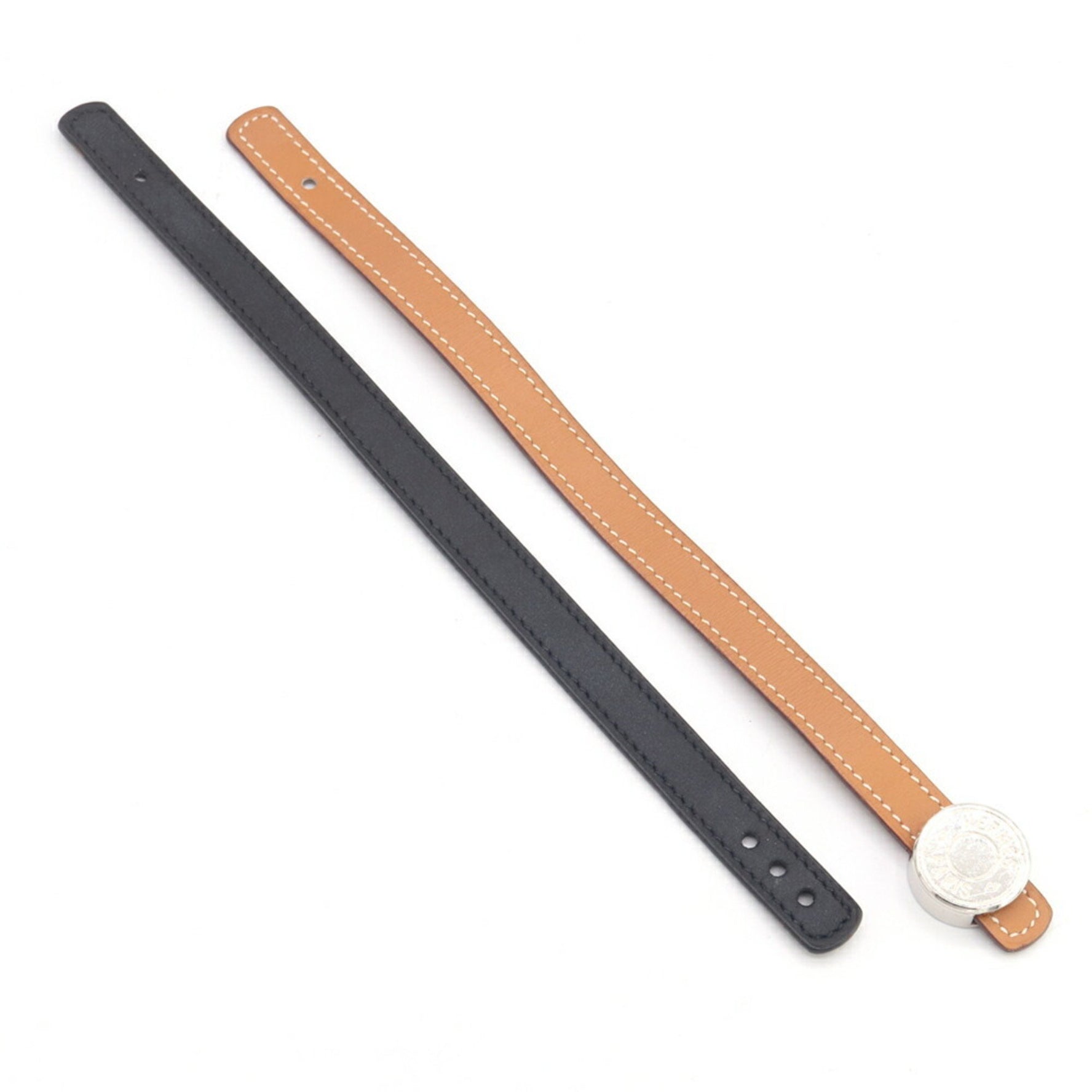 Hermes Hermès Serie Looping Bracelet in Gold and Black Leather with Interchangeable Straps Women