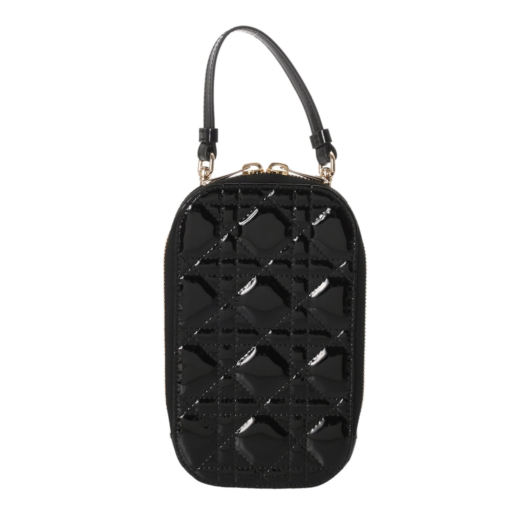 CHRISTIAN DIOR Callin Dior Phone Holder, Patent Leather Pouch, A-Rank, Pre-Owned, Ginzo