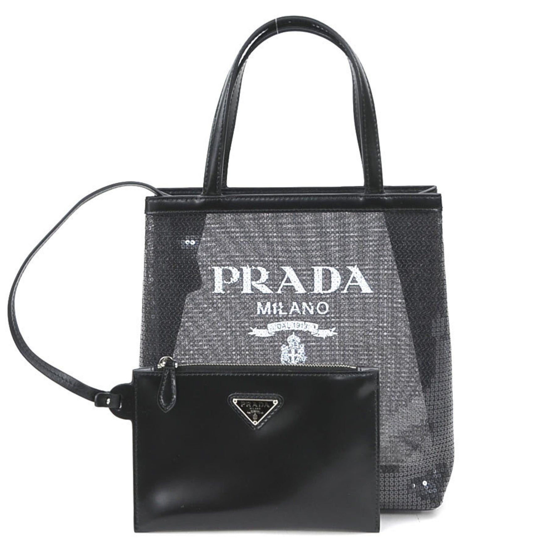 PRADA handbag sequin leather ladies