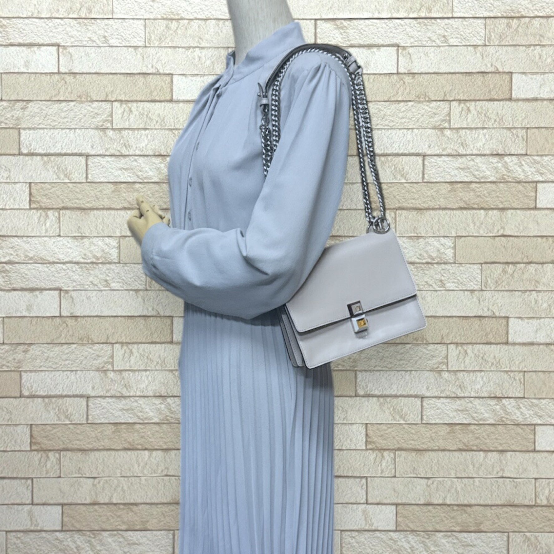 Fendi Canai Small Shoulder Bag Leather Chain