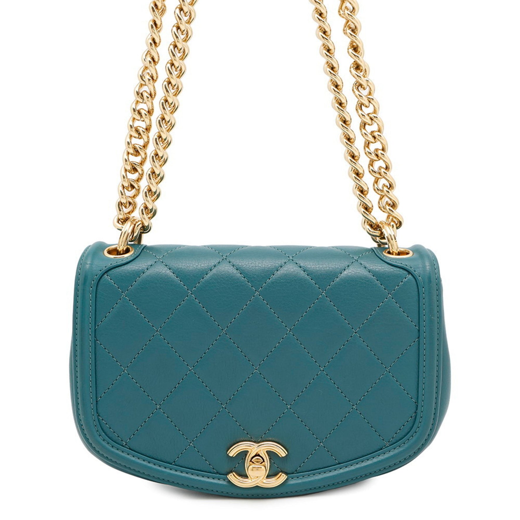 CHANEL Chain Shoulder Bag Matelasse Coco Mark Leather