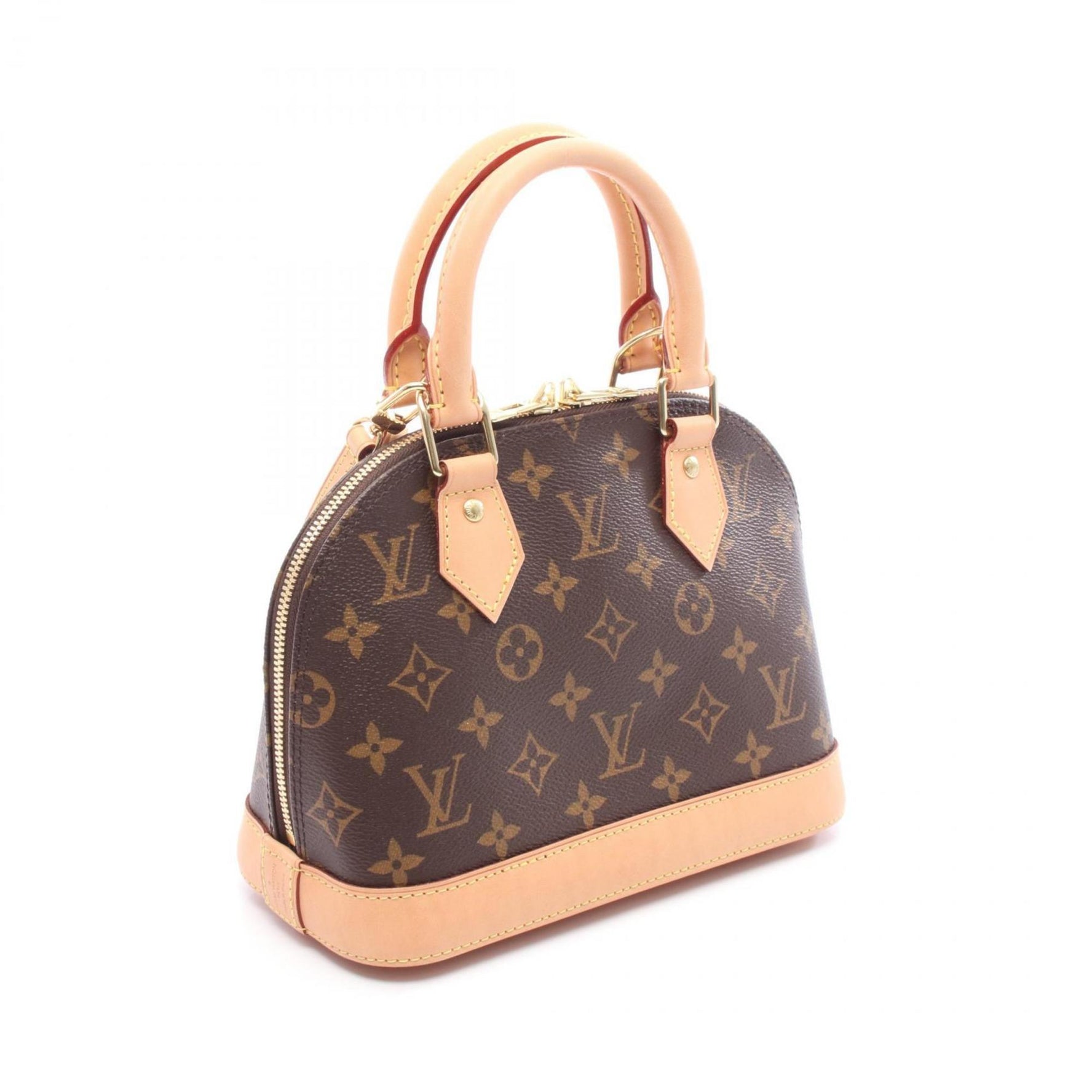 Louis Vuitton Alma BB Handbag, Coated Canvas and Leather, Monogram, Brown