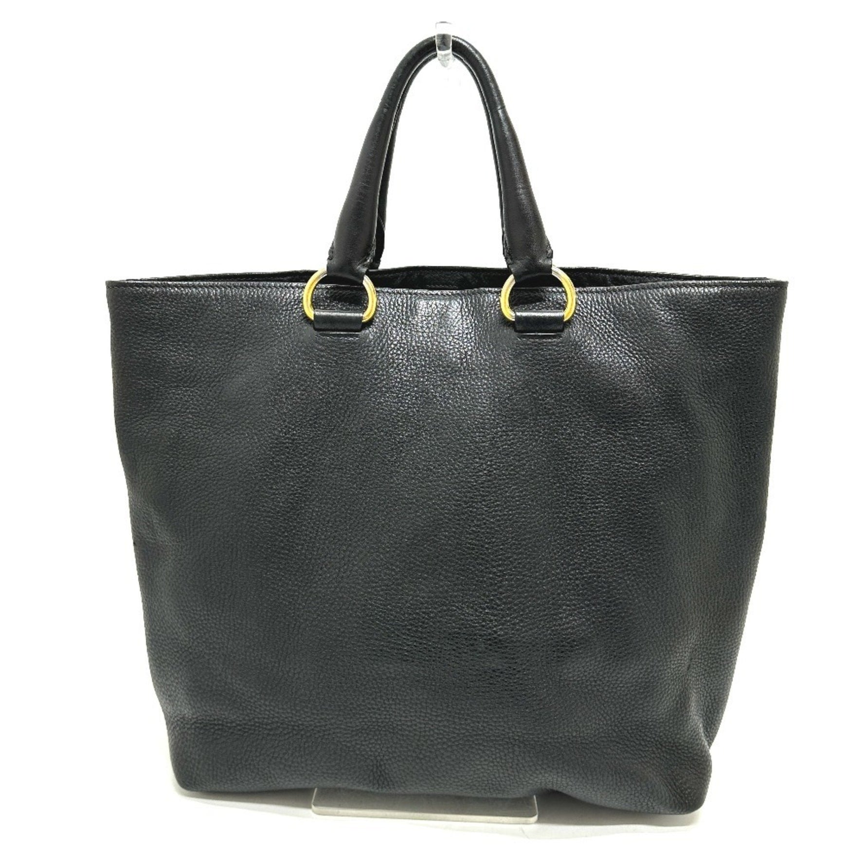 PRADA Logo Tote Bag Leather