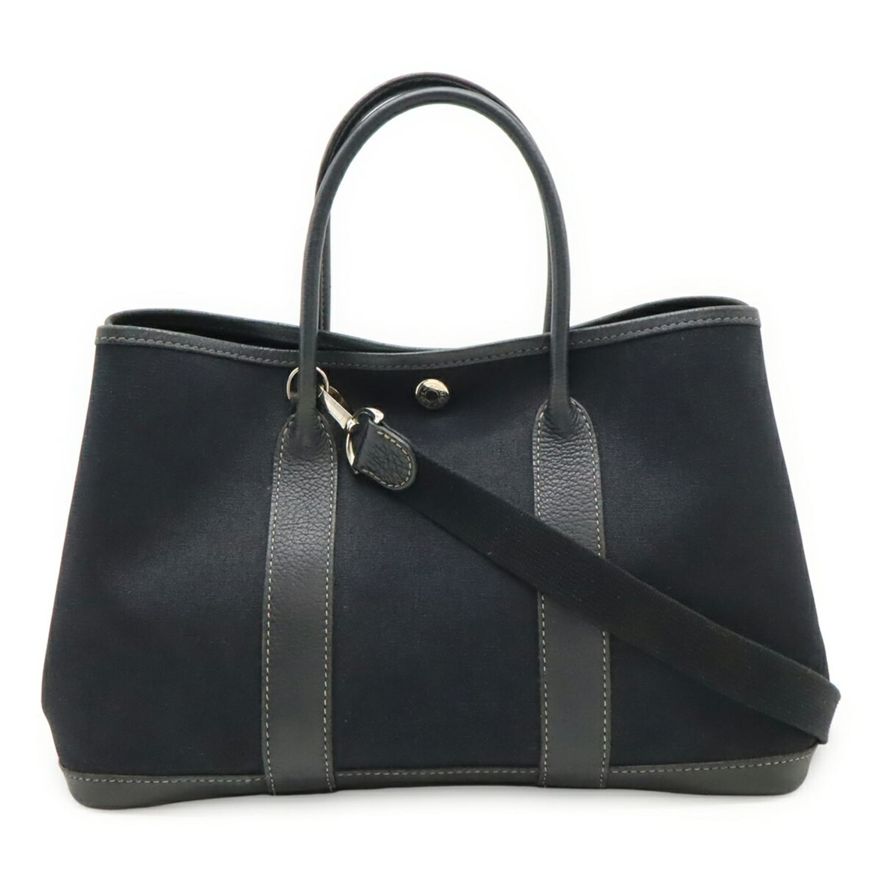 HERMES Garden TPM Tote Bag, Handbag, Shoulder Toile Officier Canvas, Leather, H Stamp