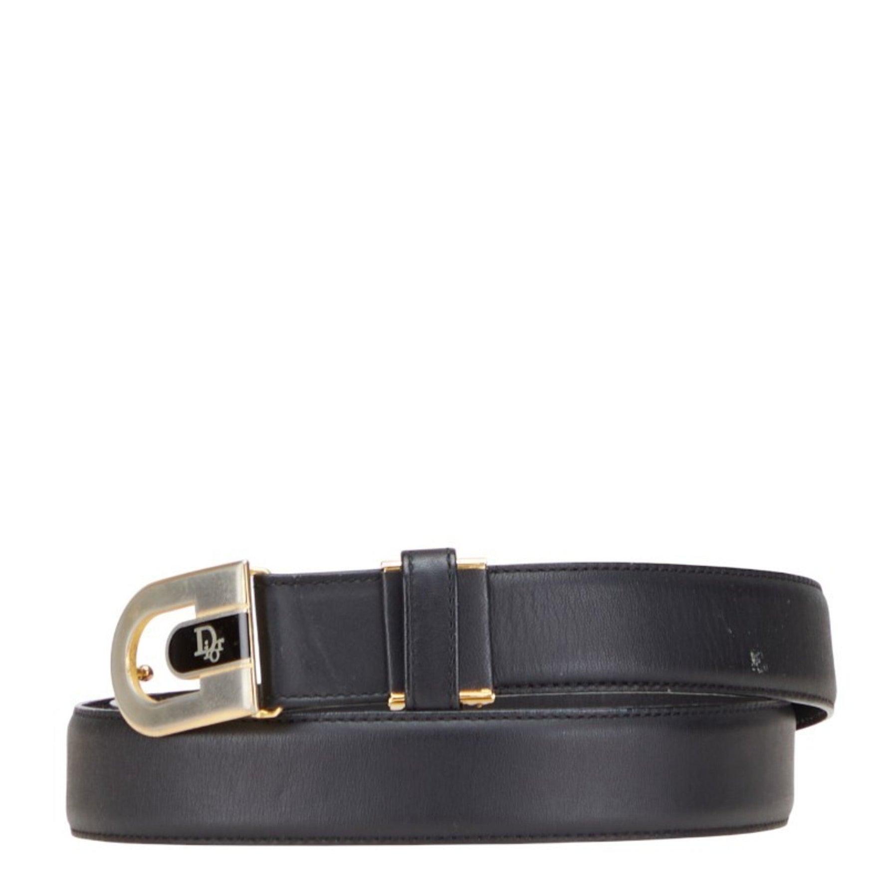 Christian Dior Dior belt in and gold leather .