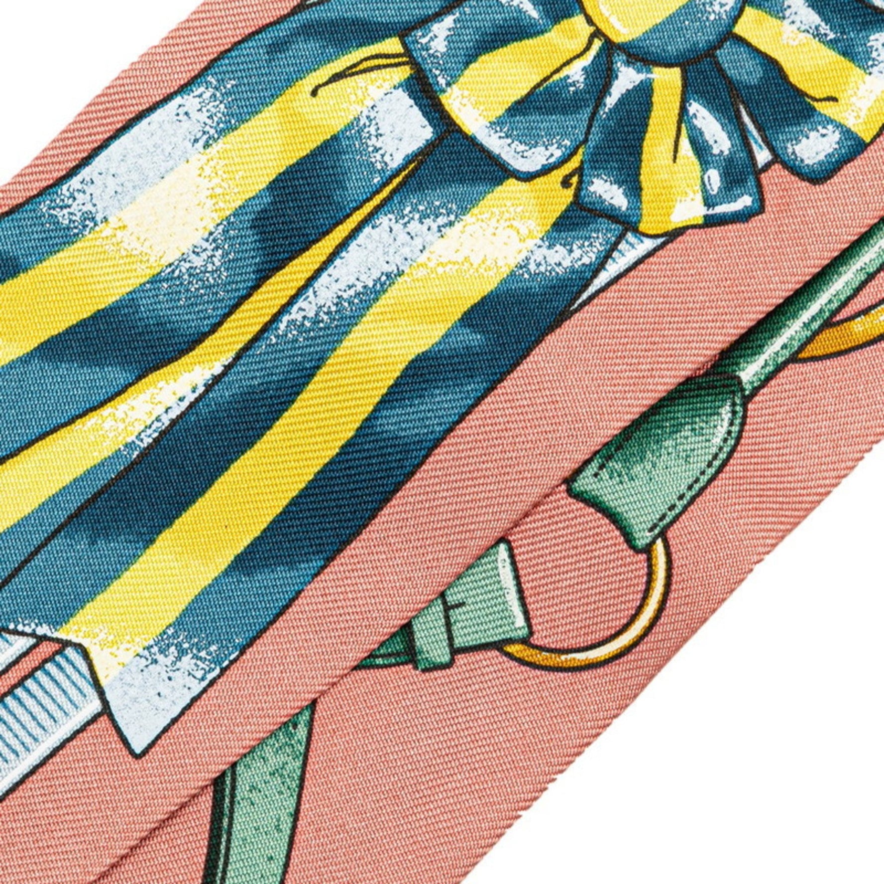 Hermes Twilly Jumping Scarf Muffler Pink Multicolor Silk