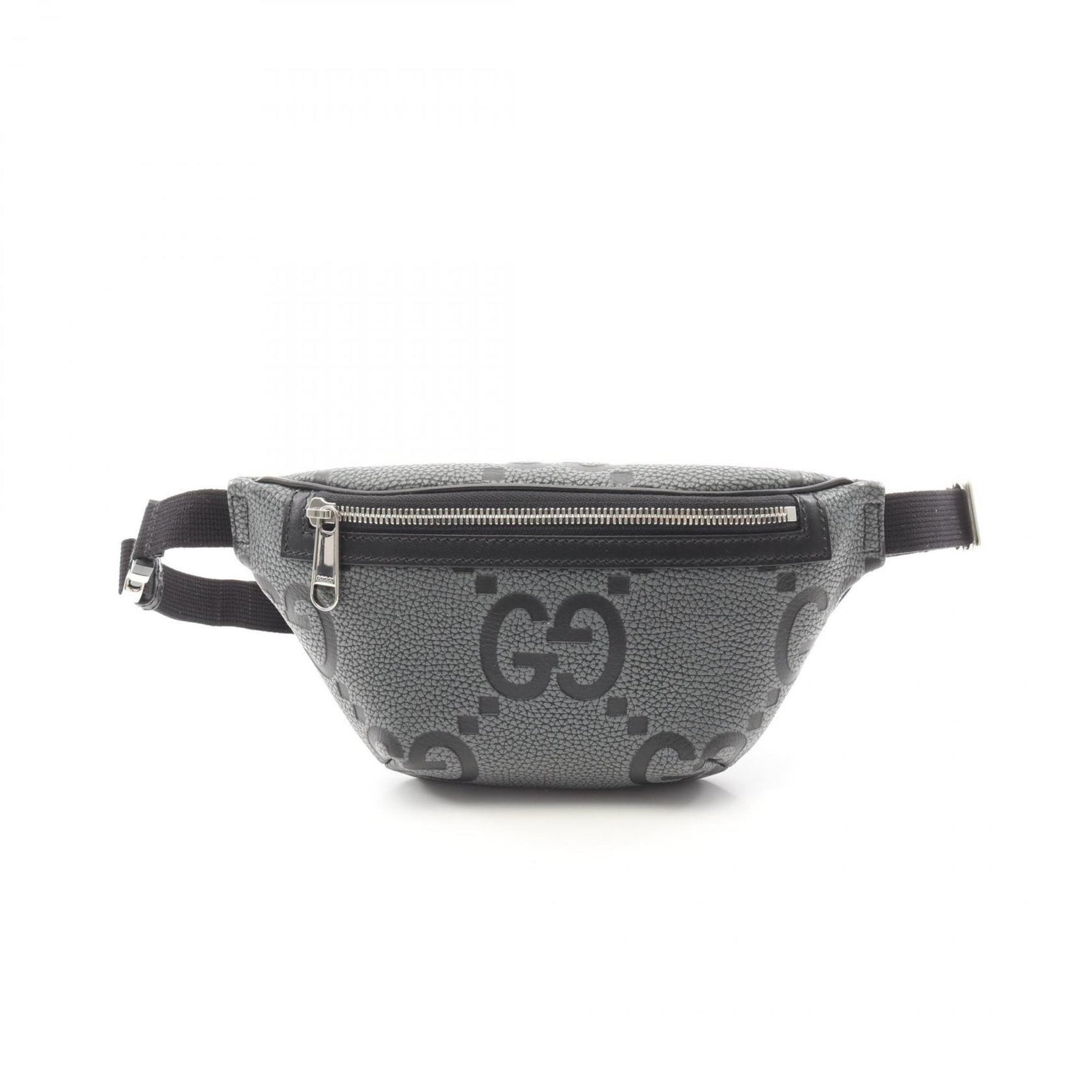 GUCCI Jumbo GG Small Waist Bag Leather Men's Grey Black