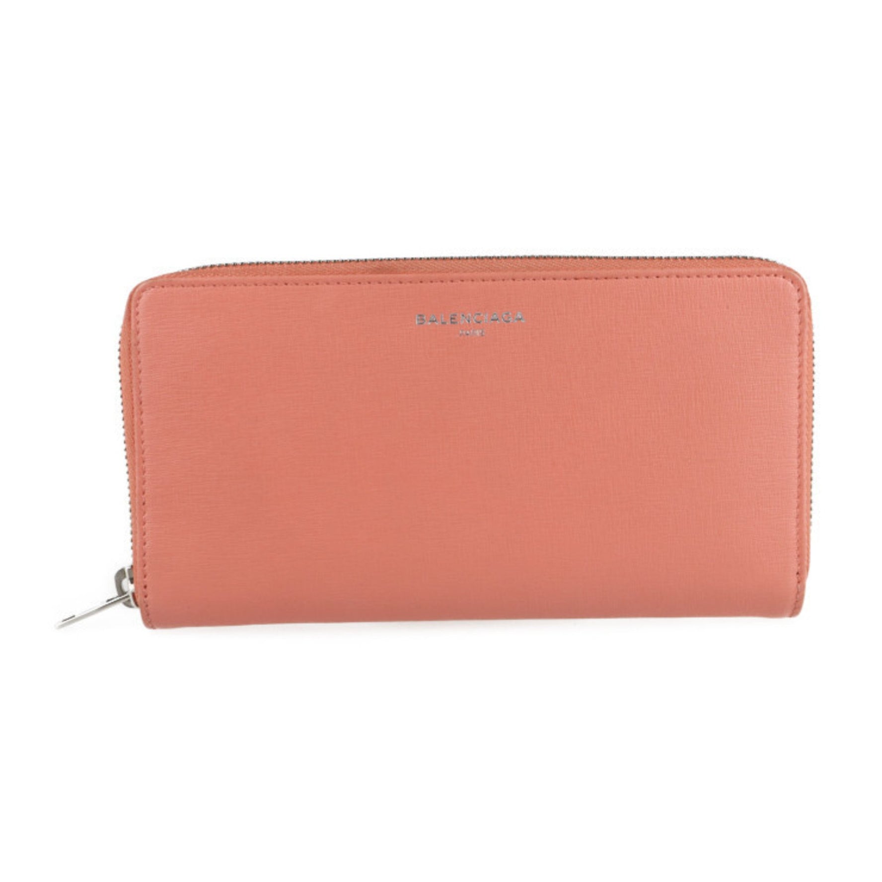 BALENCIAGA Essential Long Wallet Leather Salmon Pink Round