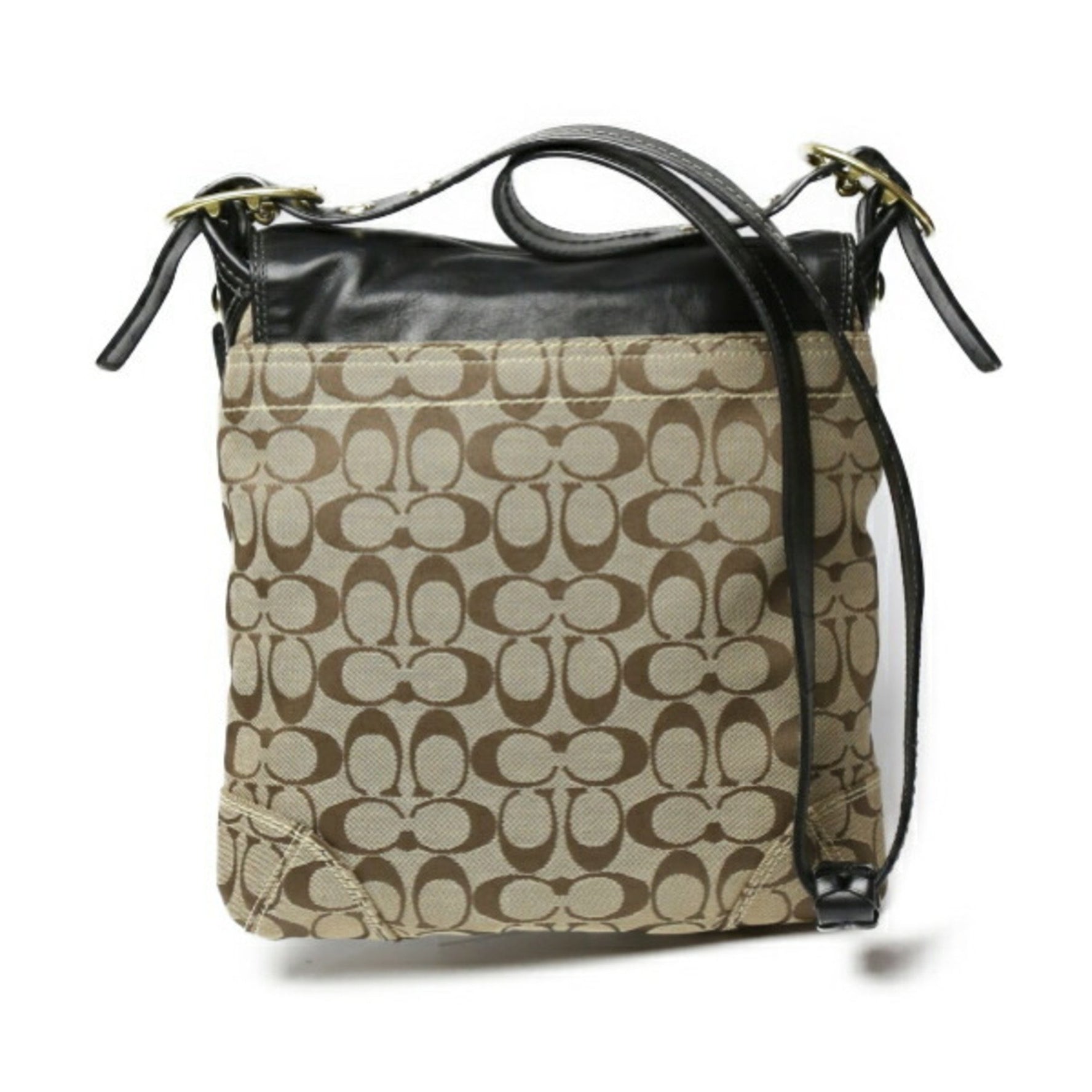 COACH Crossbody Signature Black x Beige Shoulder Bag