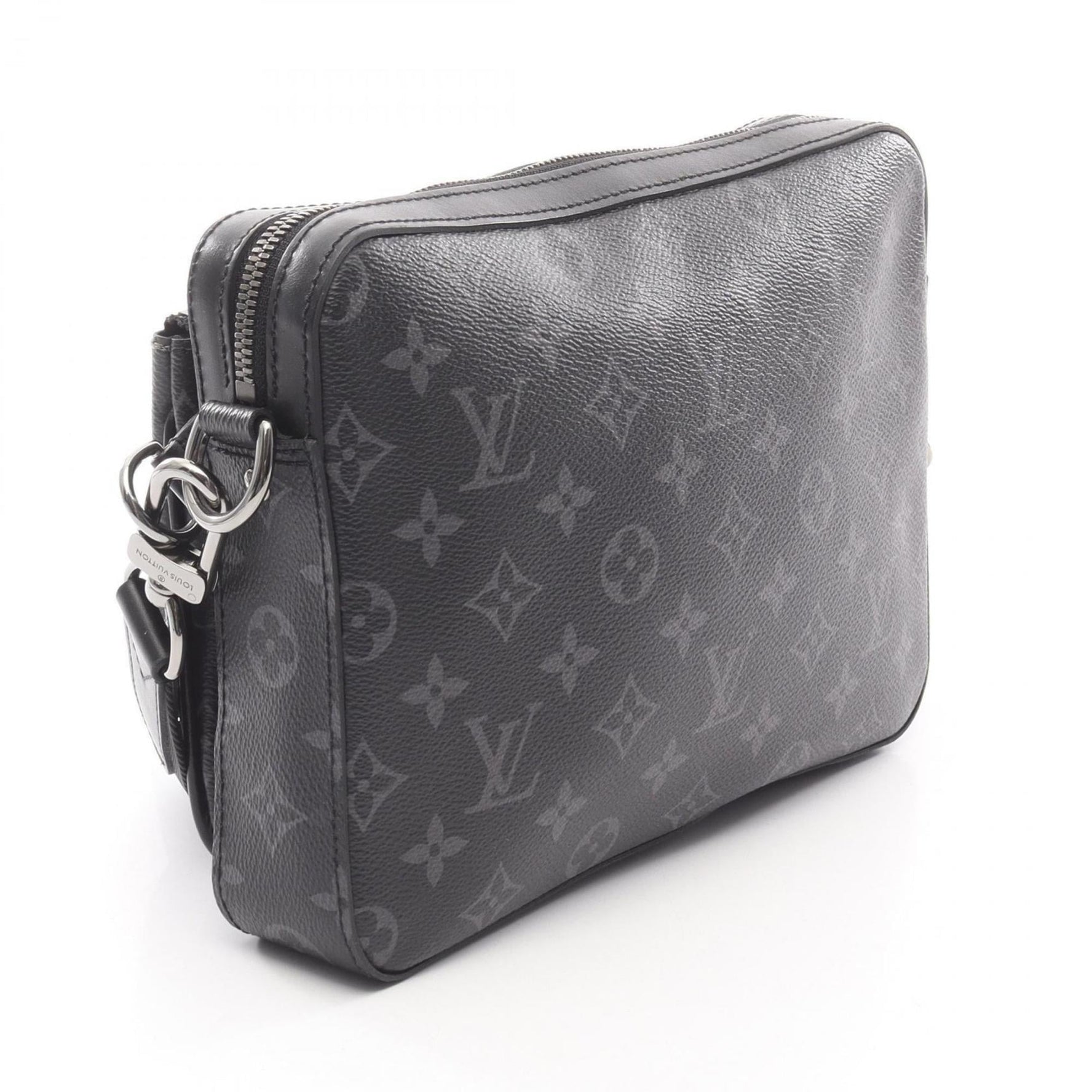 Louis Vuitton Trio Messenger Monogram Eclipse Shoulder Bag, Coated Canvas and Leather, Black Gray