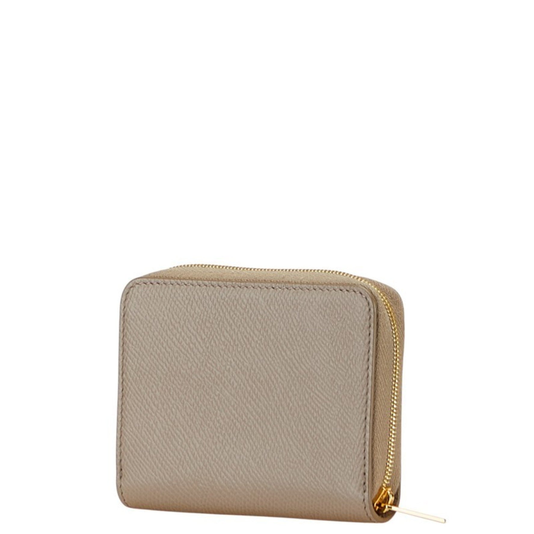 Celine Compact Zip Wallet, Bifold Wallet/Coin Case, Greige Leather