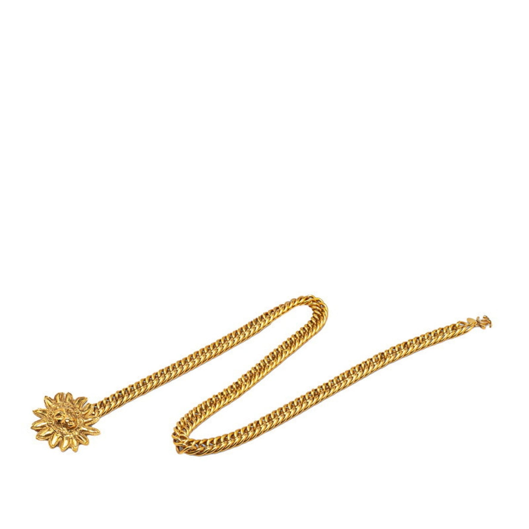 Chanel Coco Mark Lion Sun Motif Belt Plated