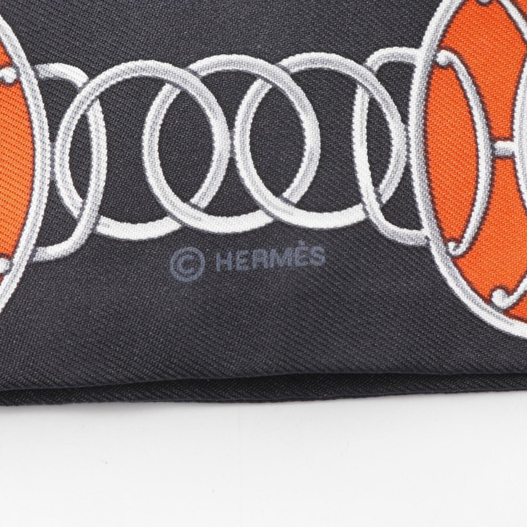 Hermes Hermès Twilly Lift Profile Silk Scarf in Black and Multicolor