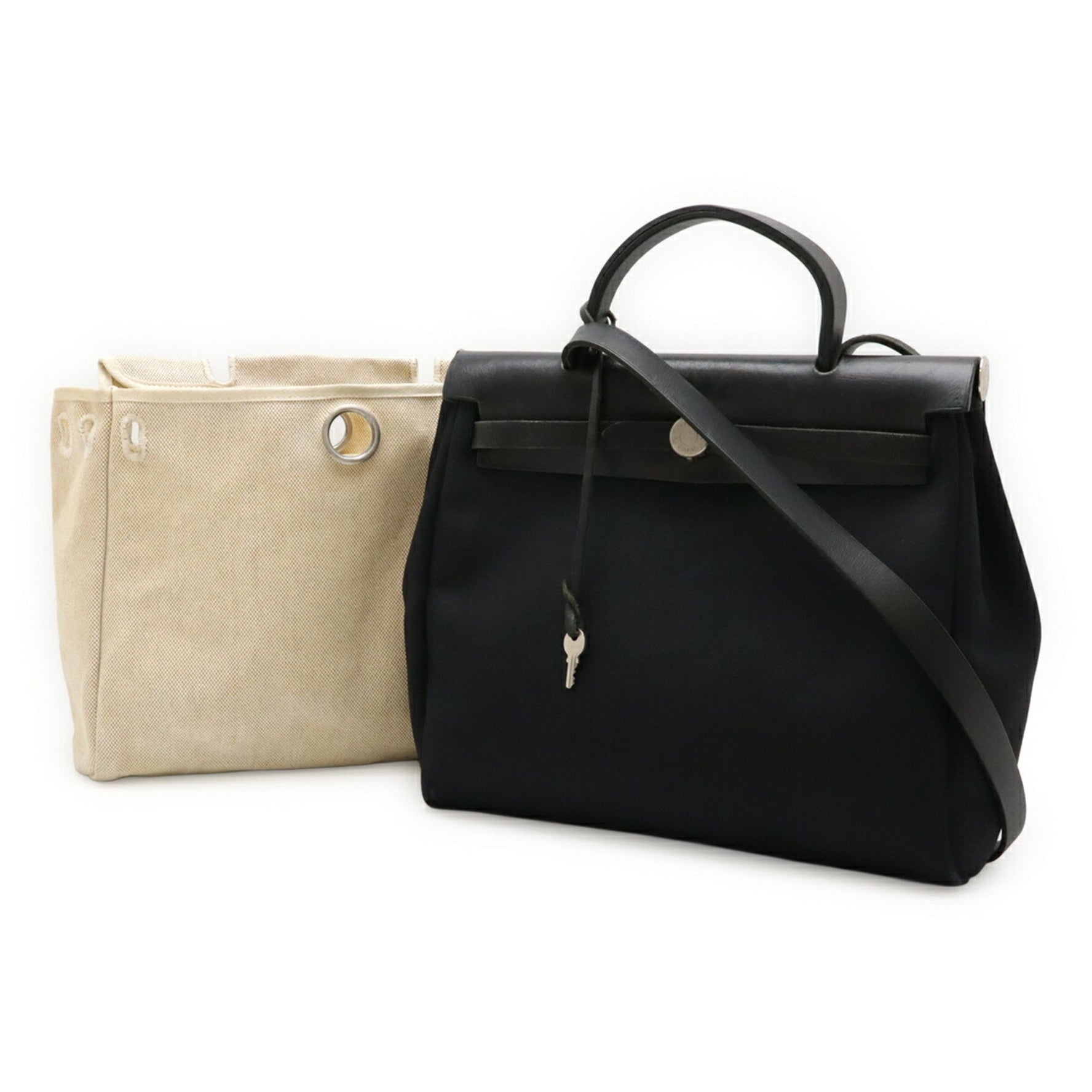 HERMES Hermès Airbag PM Handbag/Shoulder Bag, Toile Officier Leather, E Stamp