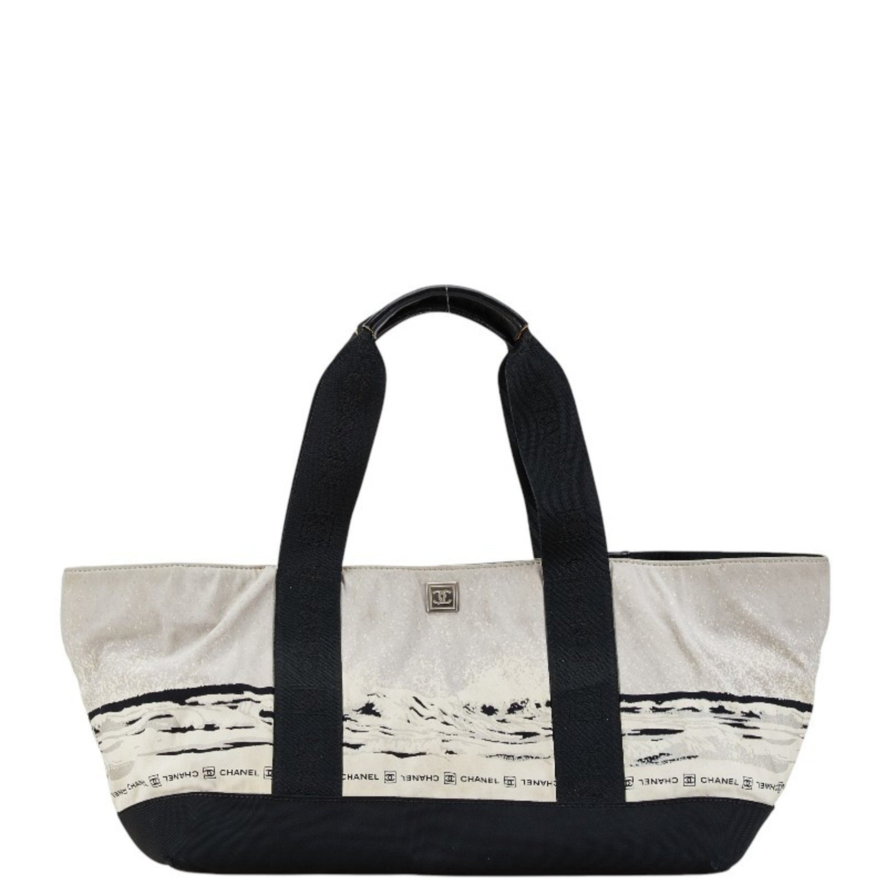 Chanel Sport Line High Summer Coco Mark Tote Bag, Handbag, Gray/Black Nylon