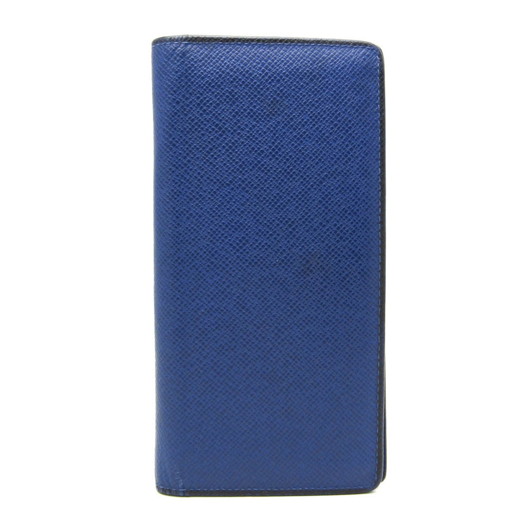 Louis Vuitton Taiga Brazza Wallet Taiga Leather Long Wallet (bi-fold) Black,Cobalt