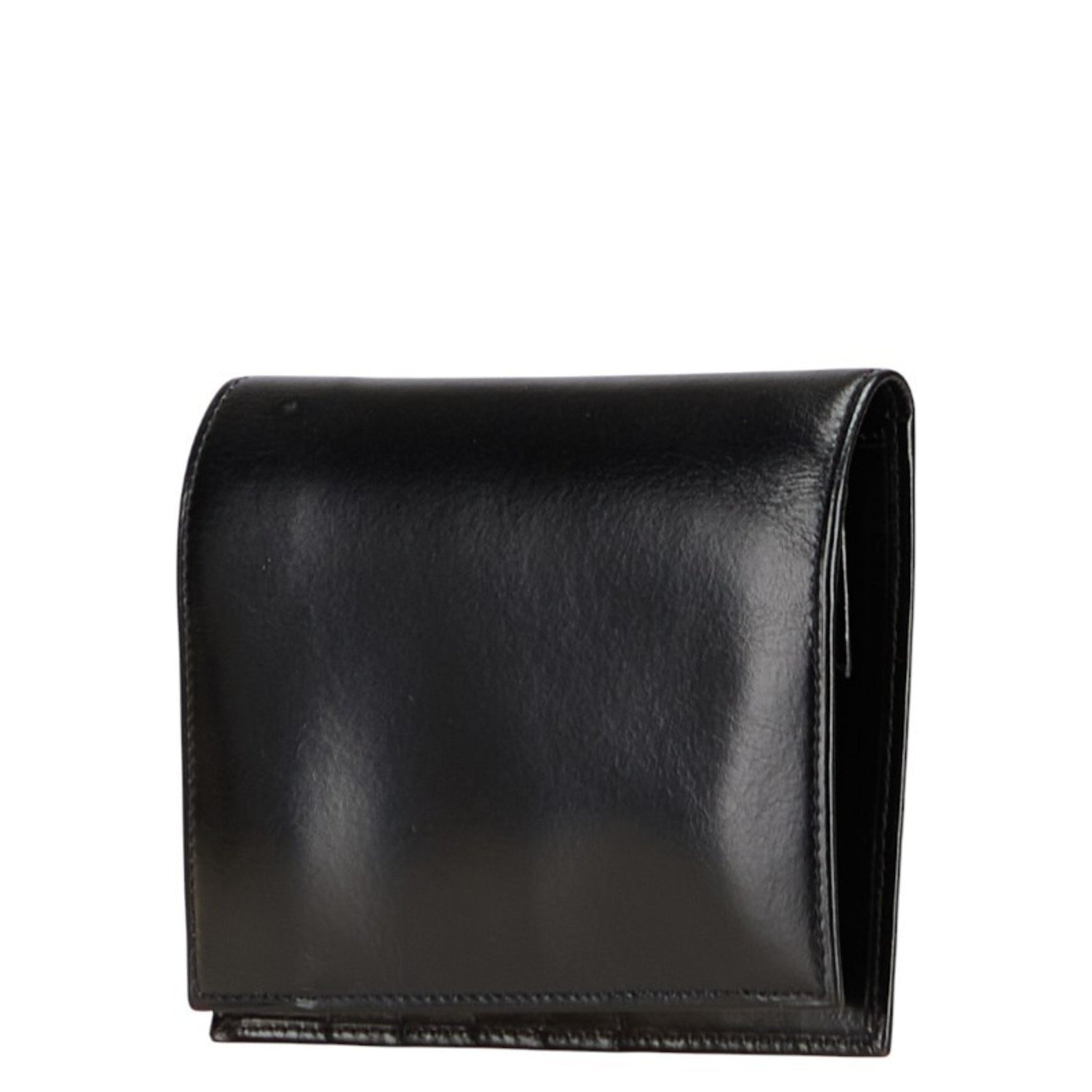 Prada Triangle Logo Plate Bifold Wallet Leather
