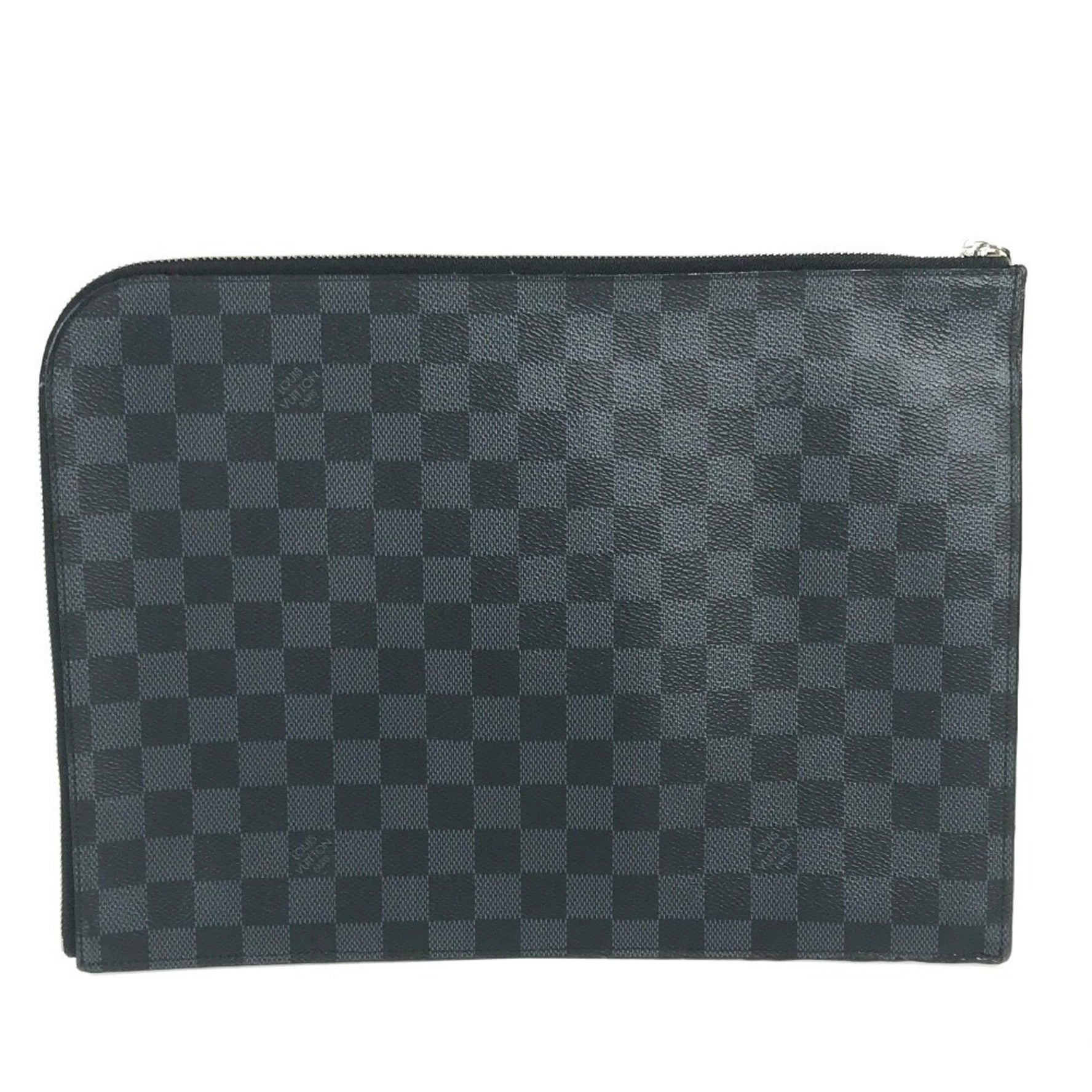 Louis Vuitton America's Cup Damier Graphite Pochette Jour GM Pouch Bag Second L-shaped Zipper Clutch Canvas Men's Black