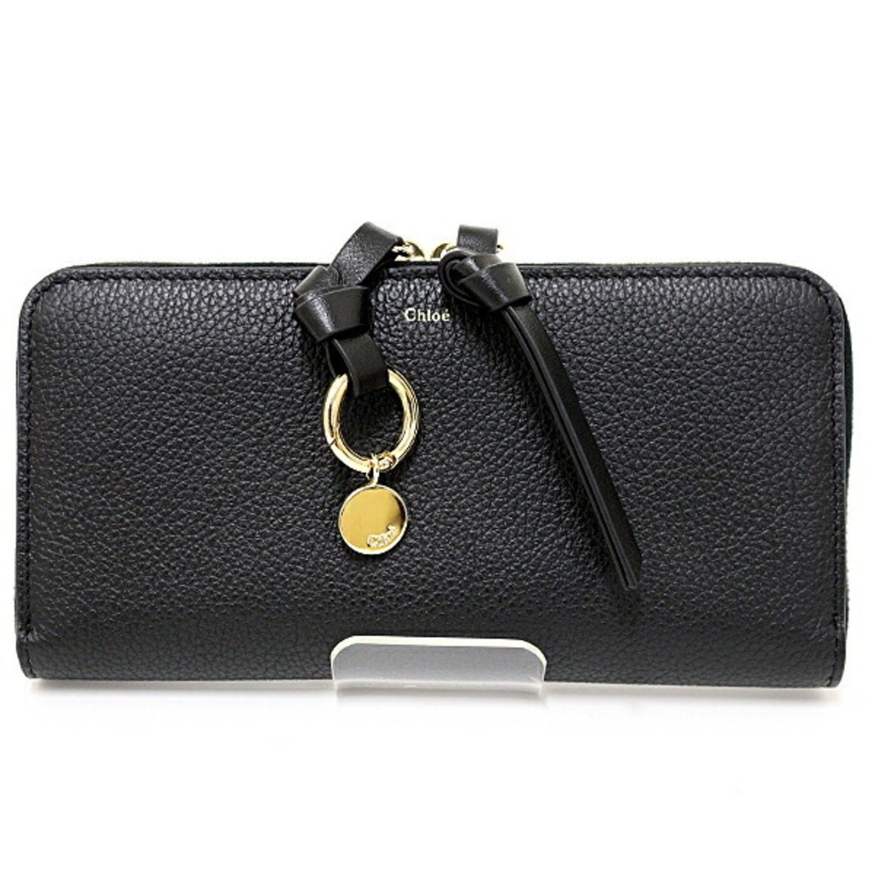 Chloé Chloe Alphabet wallet in grained leather with flap, long zip