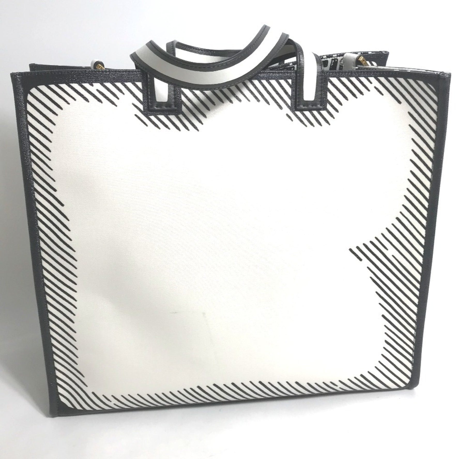 FENDI Joshua Vides collaboration shopper bag, shoulder tote coated canvas, men's, white