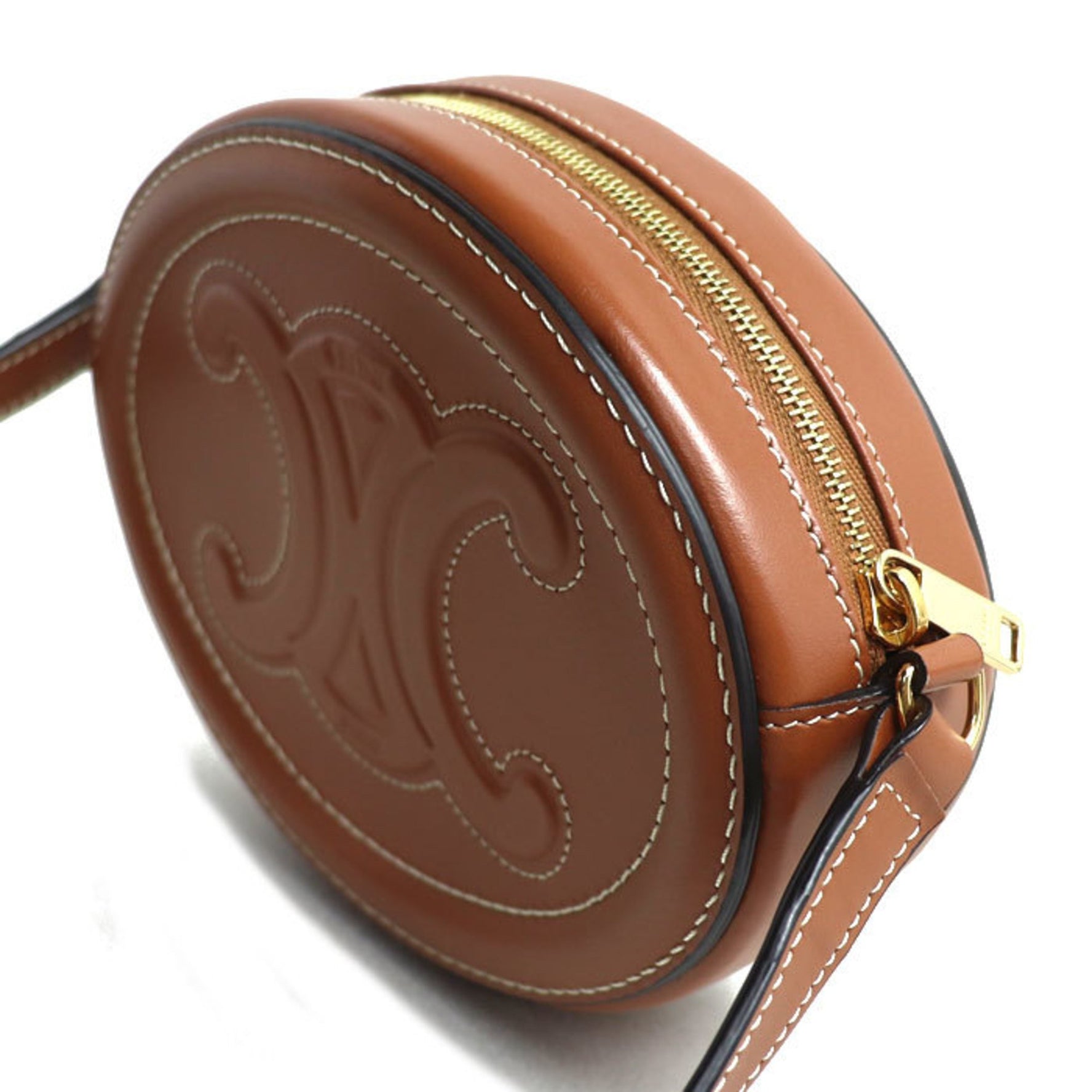 CELINE Oval Purse Cuir Triomphe Crossbody Shoulder Bag Tan