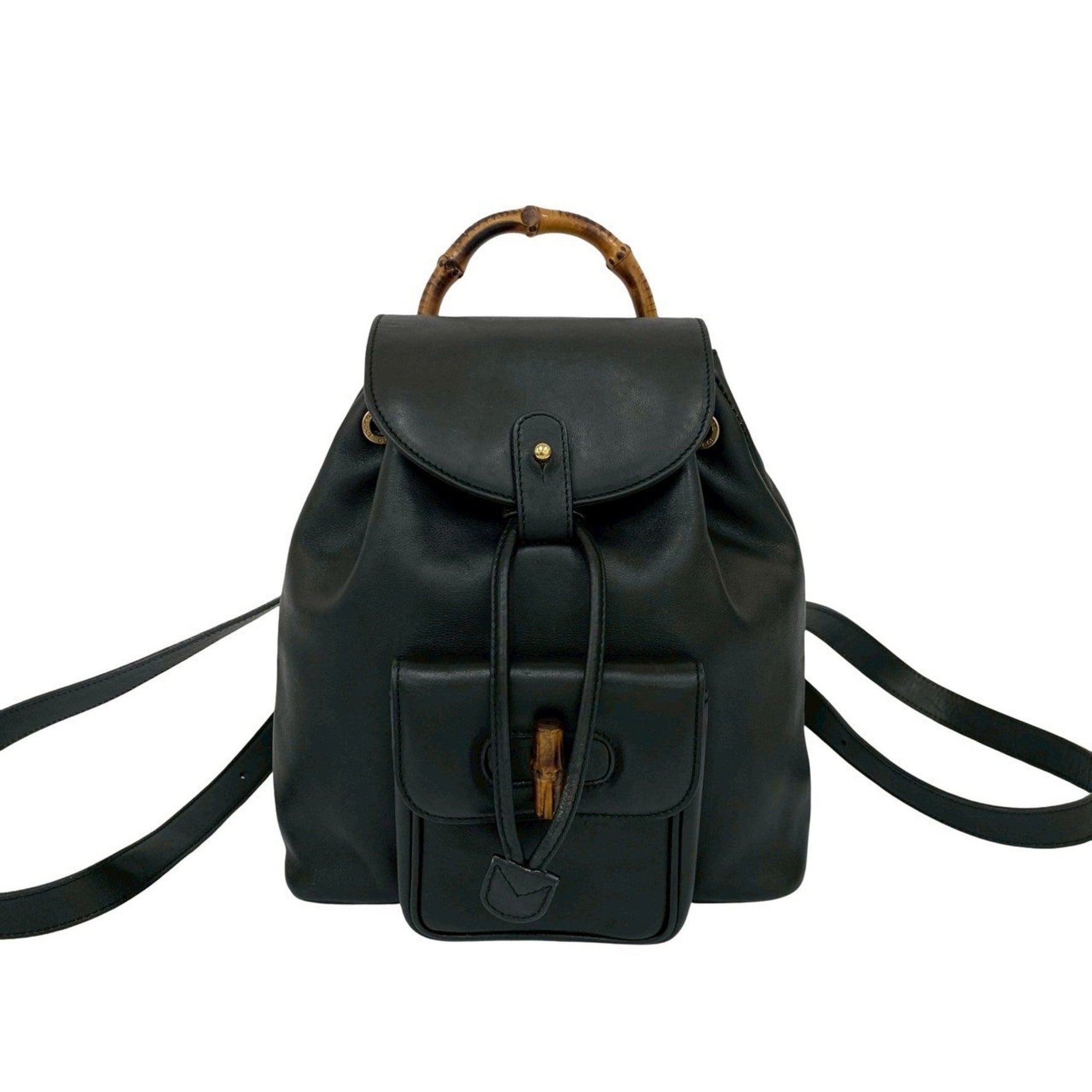 GUCCI Old Vintage Bamboo Leather Backpack/Daypack in