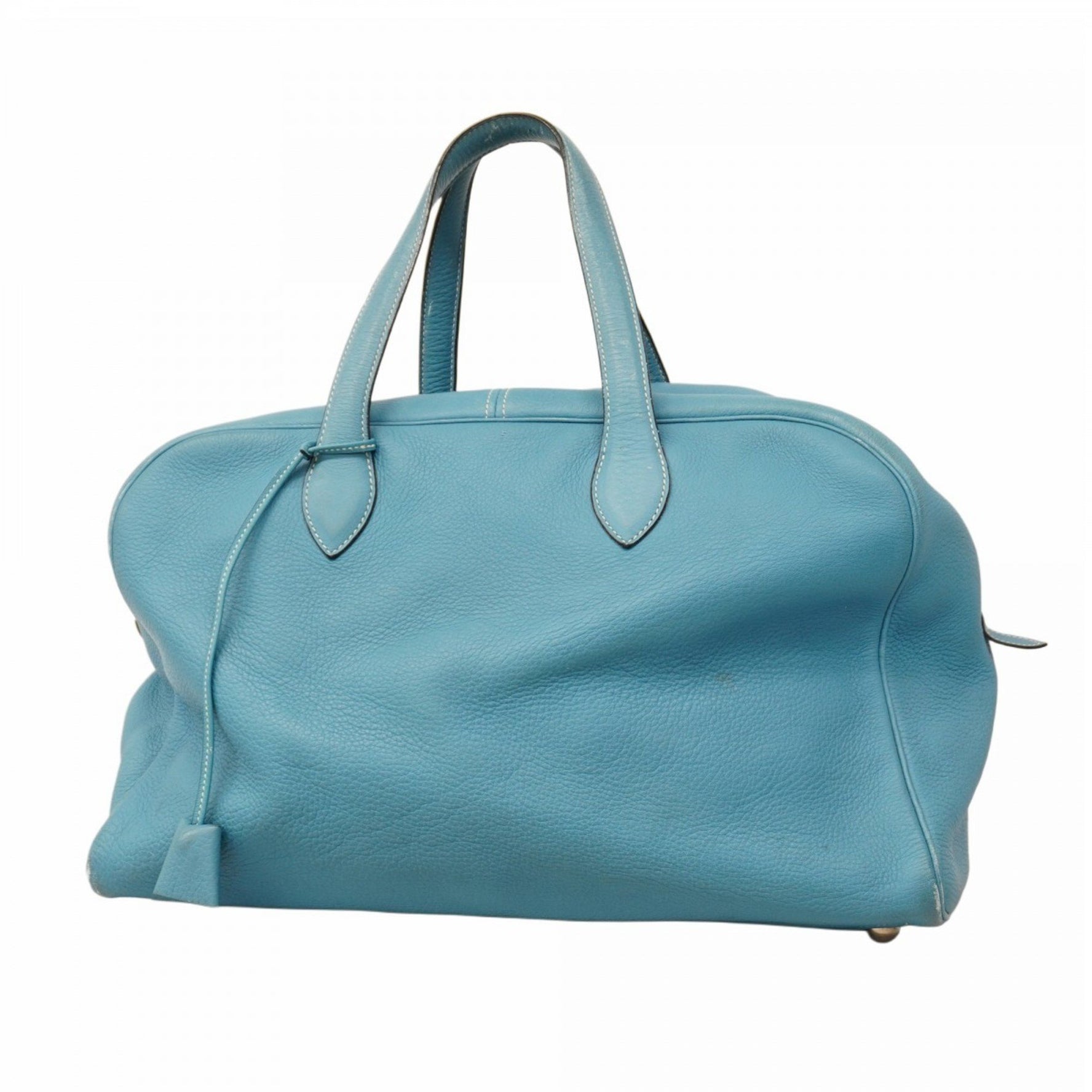 Hermes Hermès Victoria 43 Boston Bag, Taurillon Clemence Leather, Blue Jean, Unclear Engraving, Men's/Women's