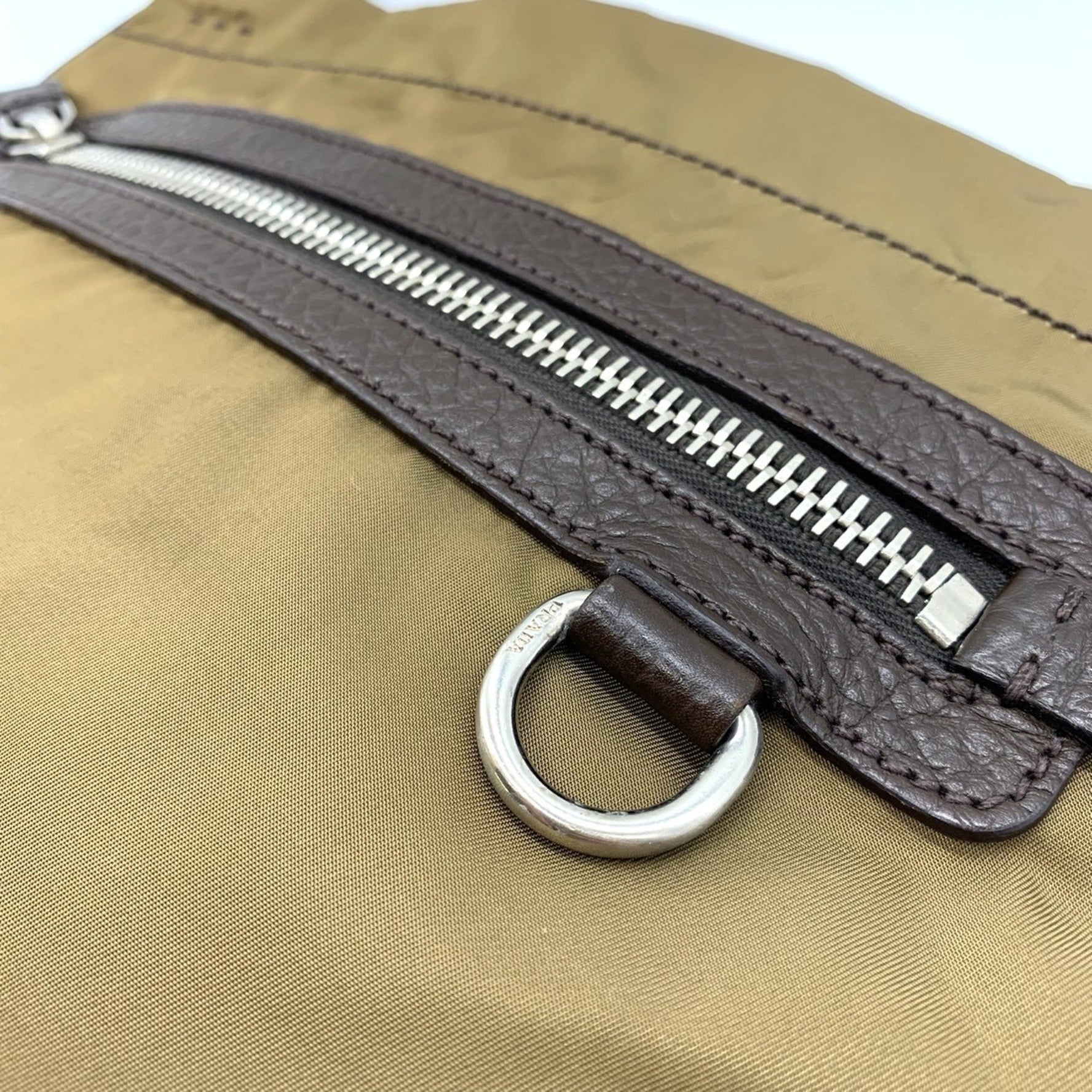 PRADA Shoulder Bag Nylon Leather Triangle Men's