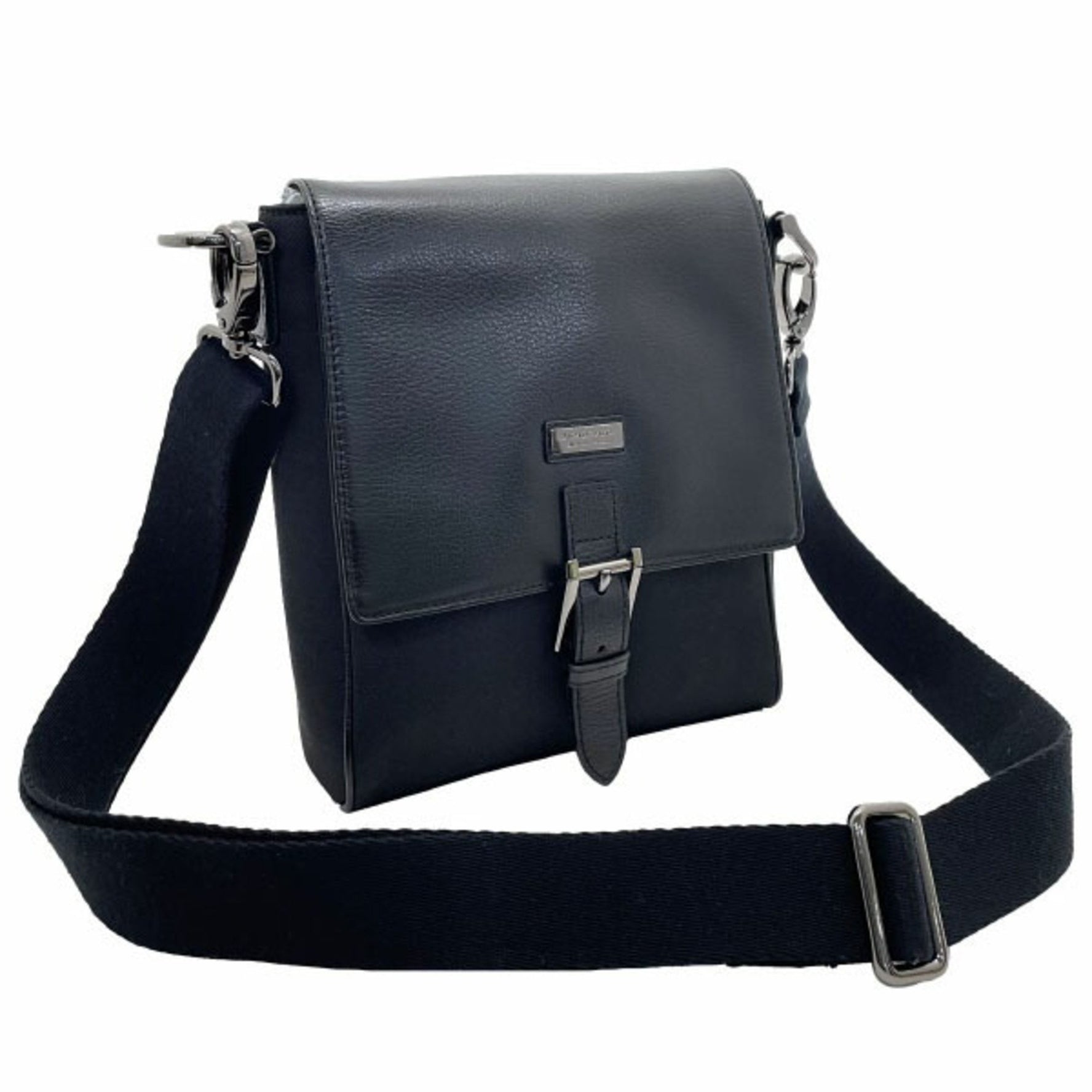 Burberry Shoulder Bag Label Crossbody Nylon Leather LABEL