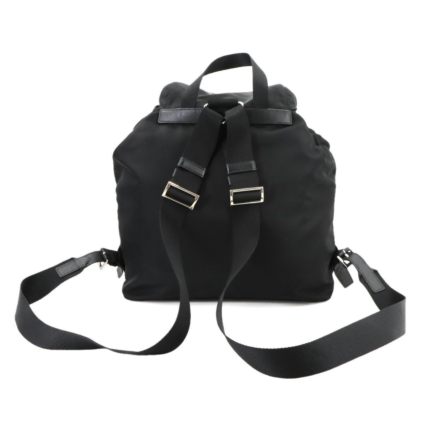 Prada Vela Backpack in Nylon, Saffiano Leather, and Nero Black
