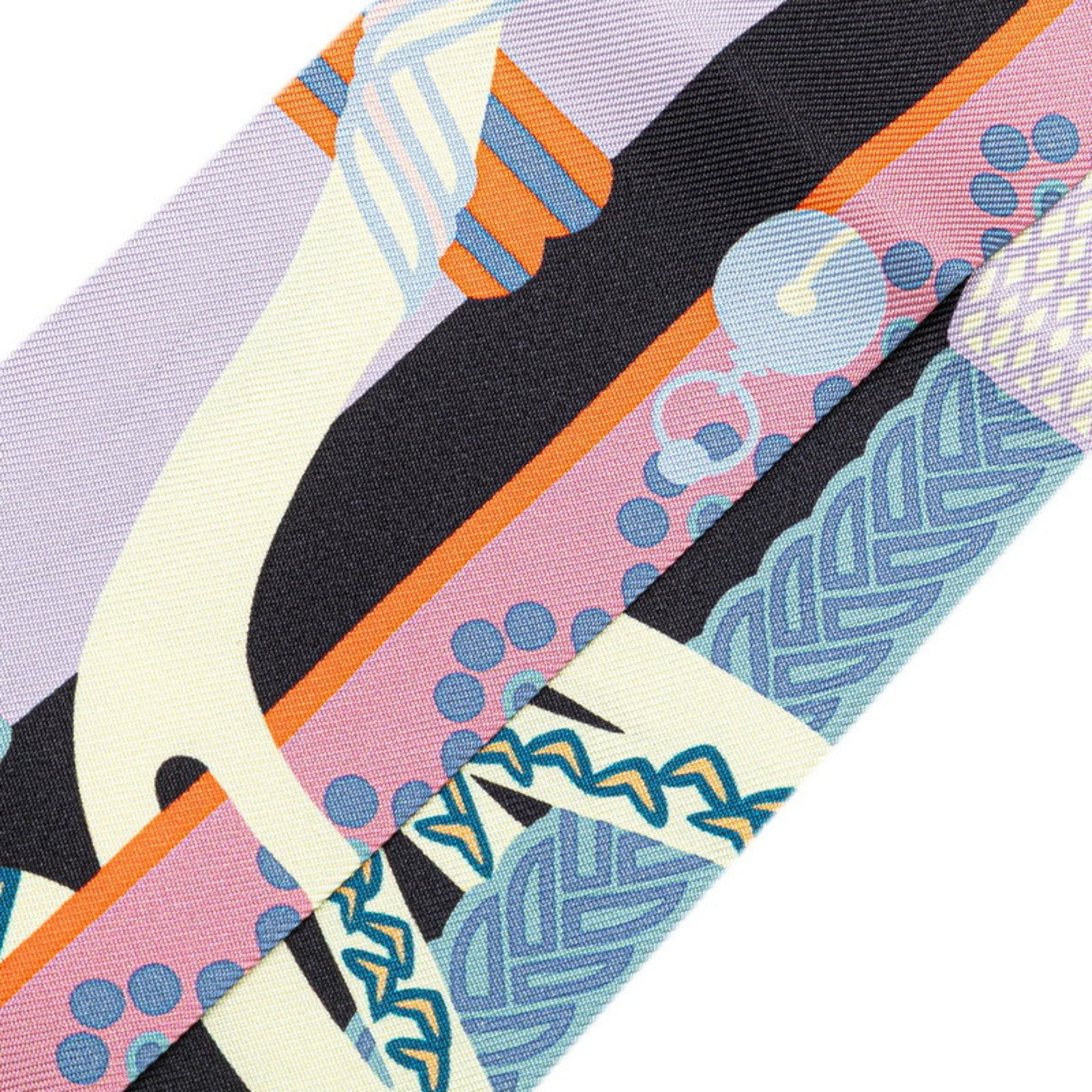 Hermes Twilly Fantaisie d'Etriers Armor Fantasy Marine Scarf Muffler Black Multicolor Silk