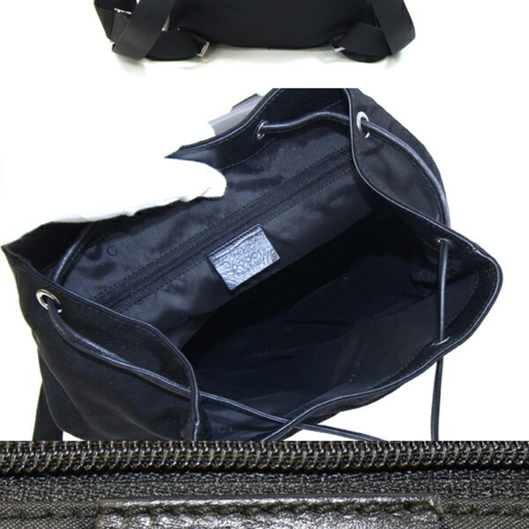 Gucci Backpack 008 0233 Nylon Canvas Leather Day Bag Old