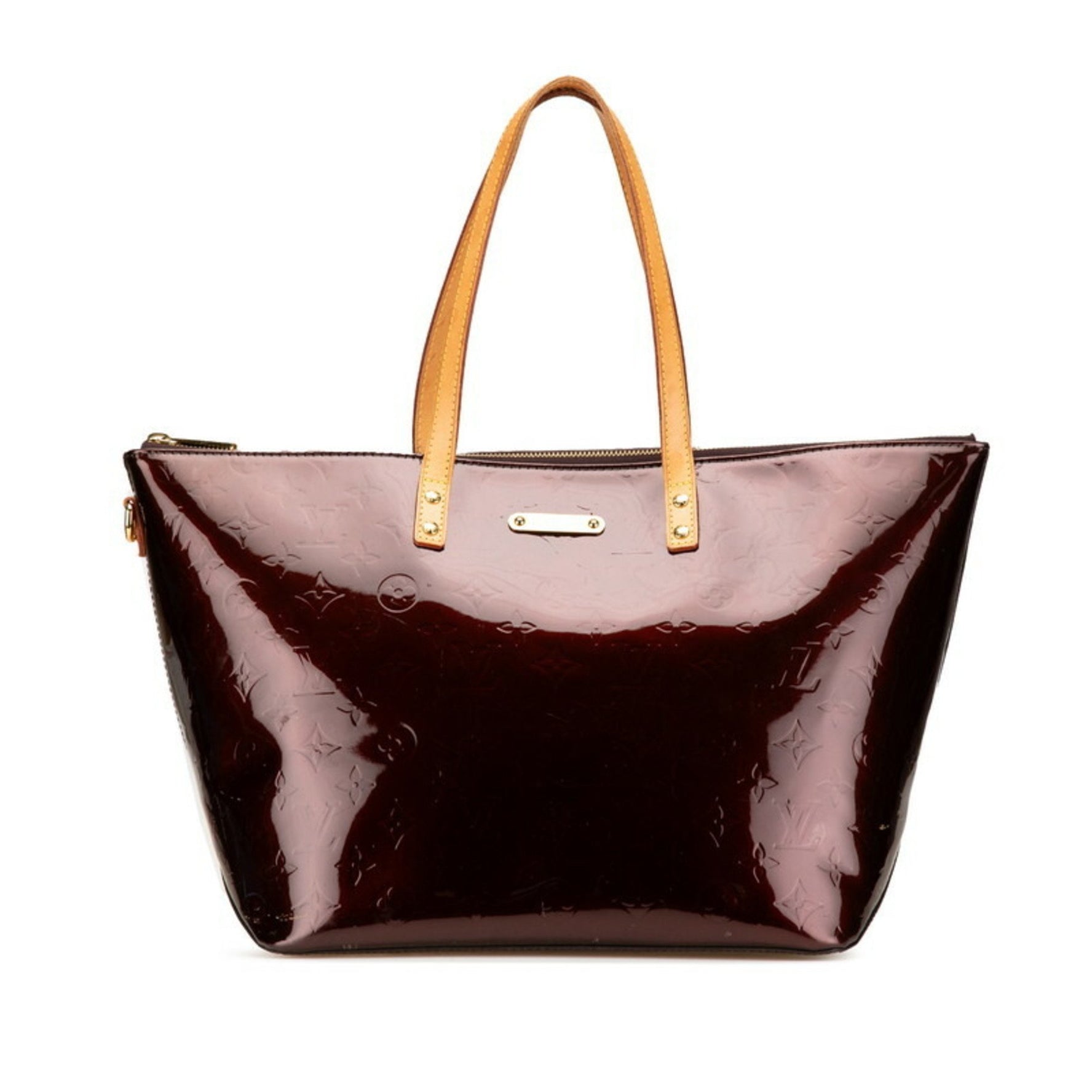 Louis Vuitton Monogram Vernis Bellevue GM Handbag Shoulder Bag Amaranth Brown Patent Leather