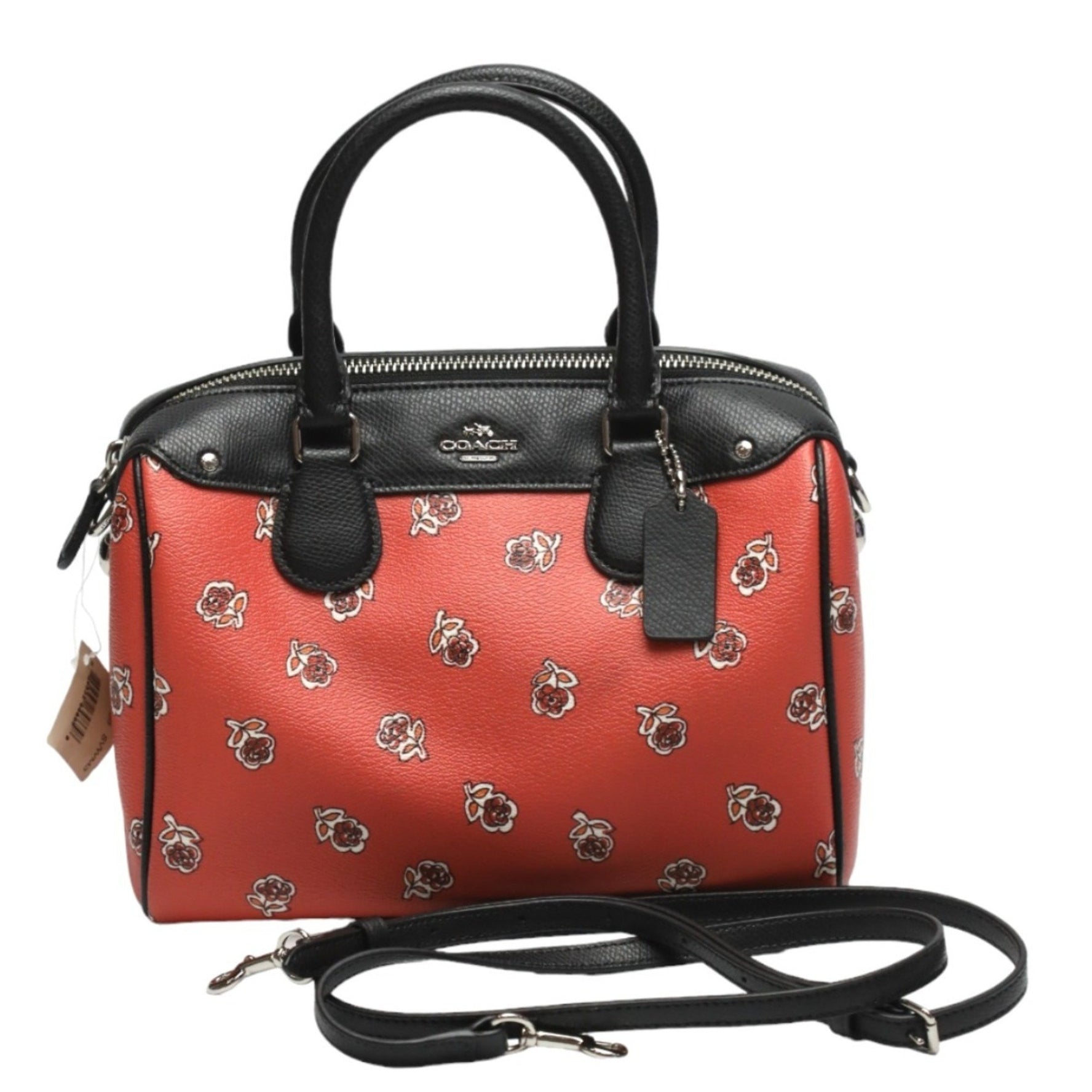 COACH Shoulder Bag Crossbody Mini Boston Product Orange x Black Handbag