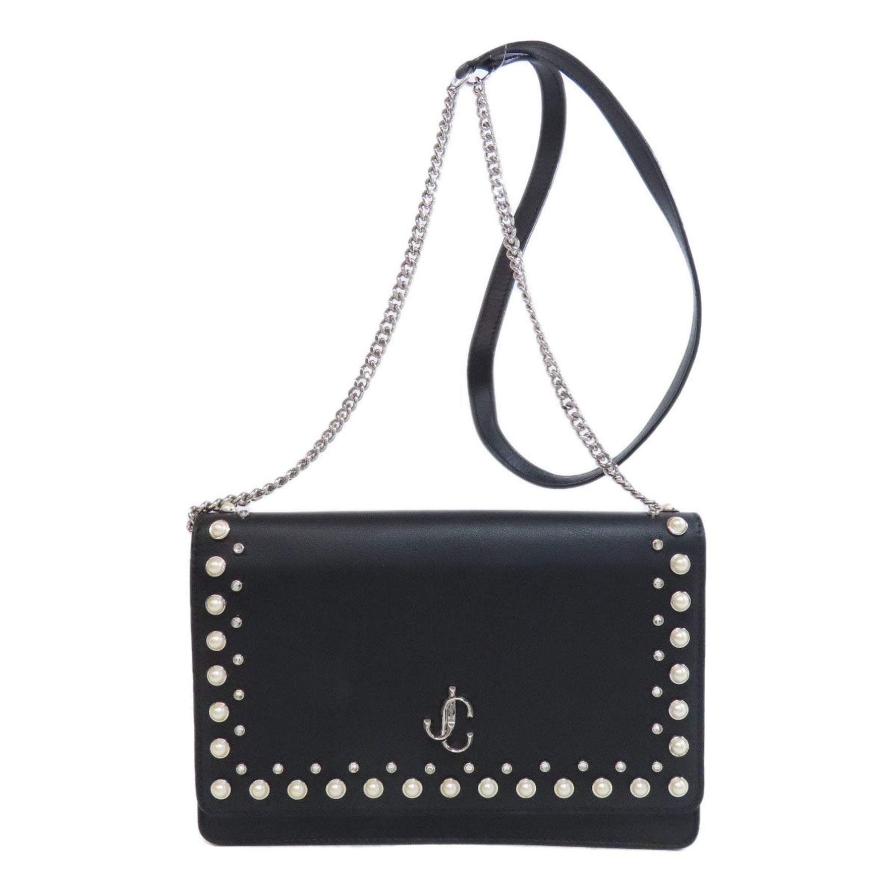 Jimmy Choo Studded Chain Wallet Long Leather