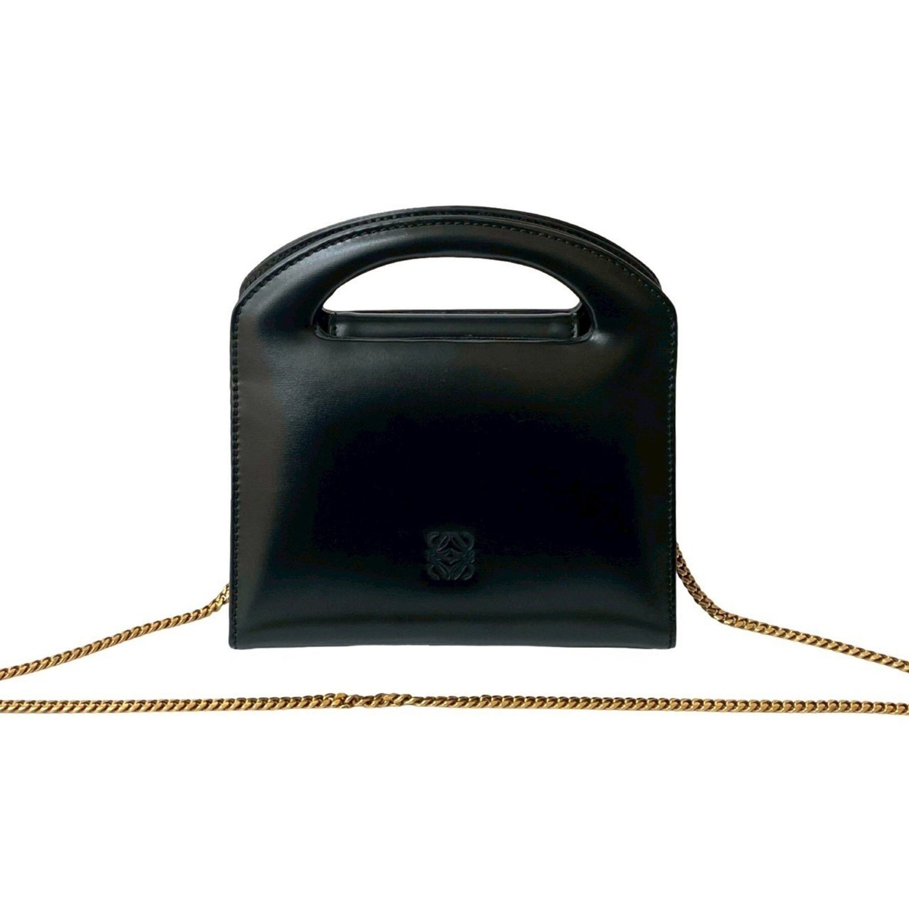 LOEWE Anagram Logo Leather Genuine Handbag Chain Mini Shoulder Bag