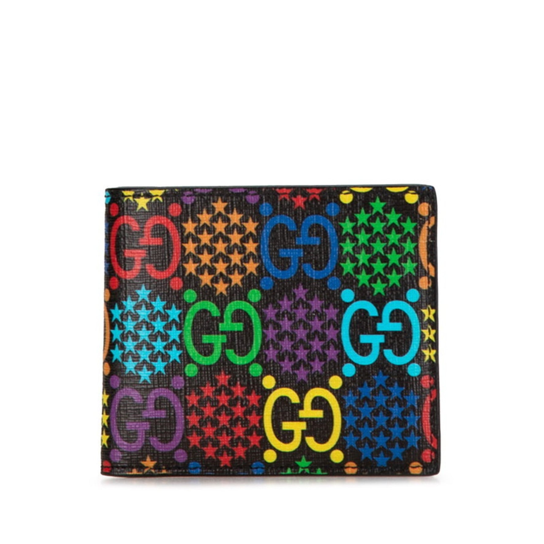Gucci GG Psychedelic Bi-fold Wallet Black Multicolor PVC