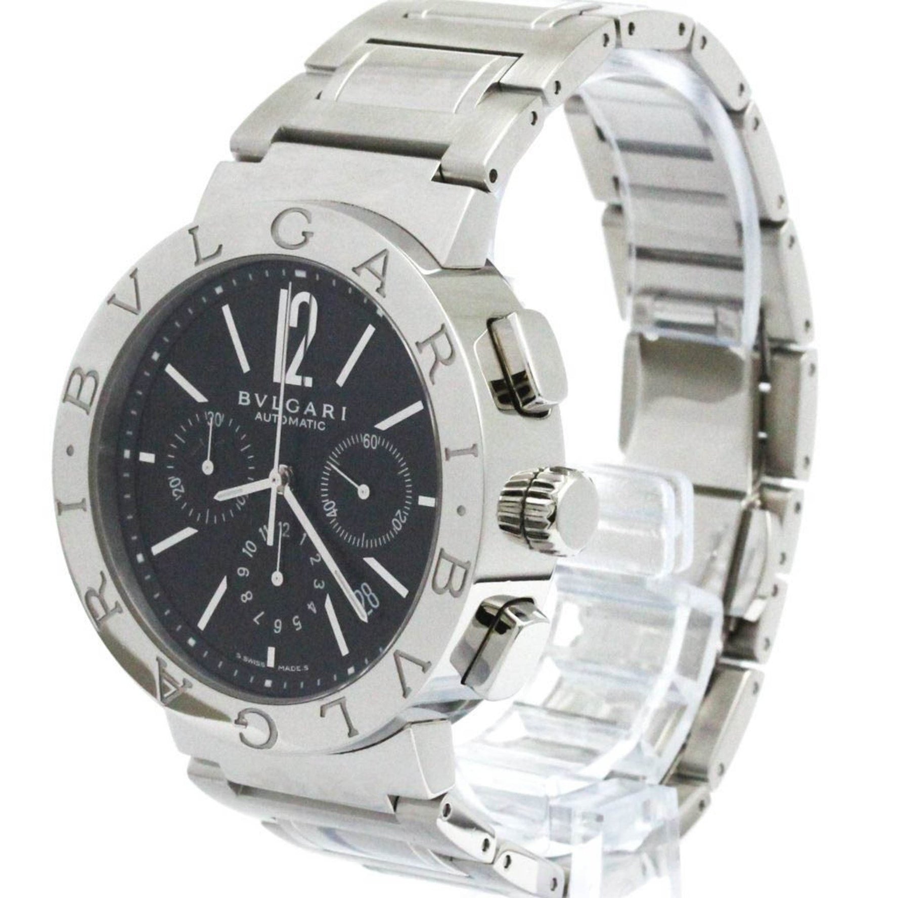 Polished BVLGARI BVLGARI-BVLGARI Chronograph Automatic Watch