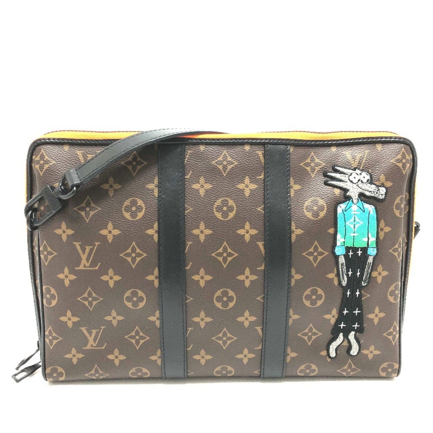 Louis Vuitton Monogram LV Friends Keepall Pouch Bag Shoulder Handbag Canvas Brown
