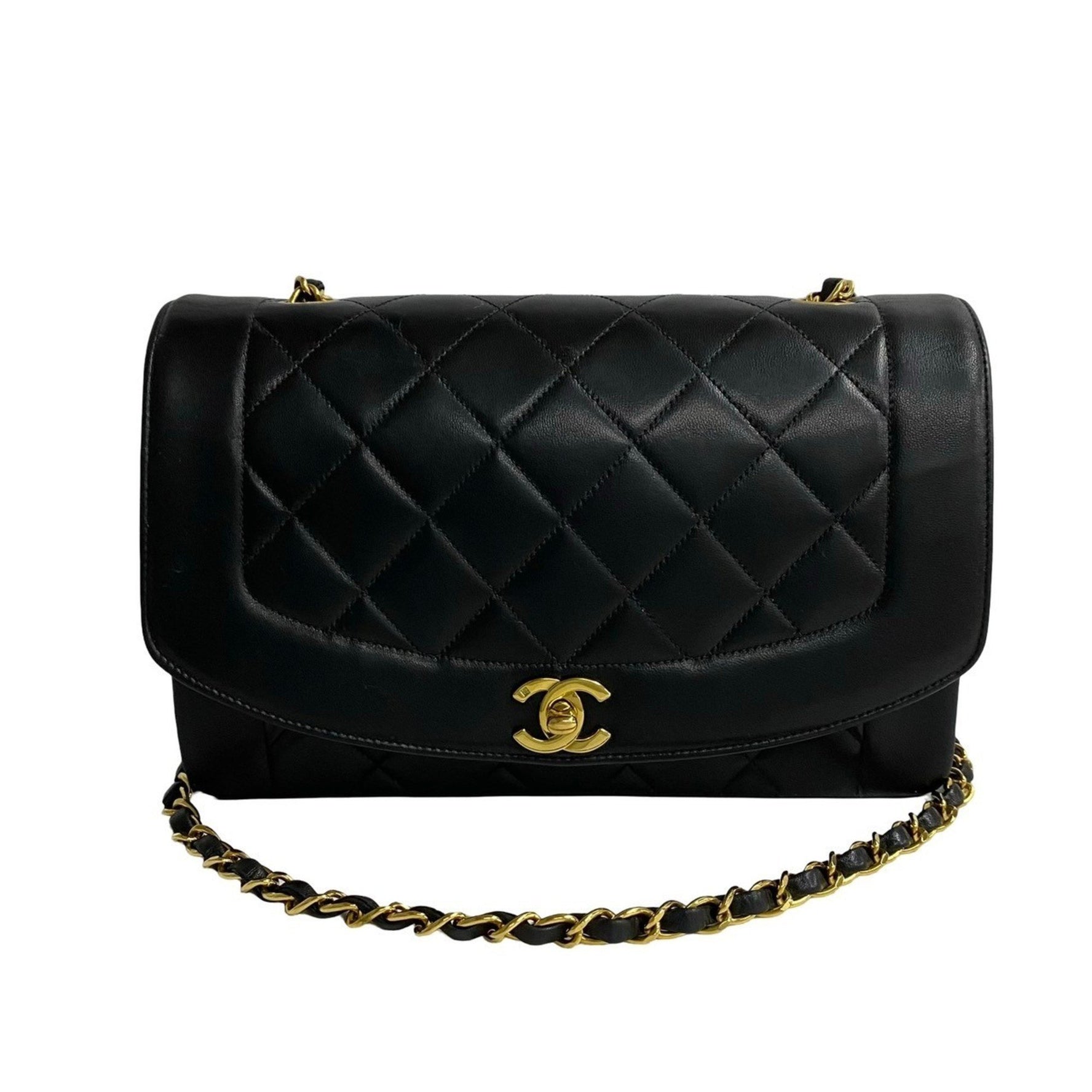 CHANEL Diana Flap Coco Mark Lambskin Chain Shoulder Bag, 558-7
