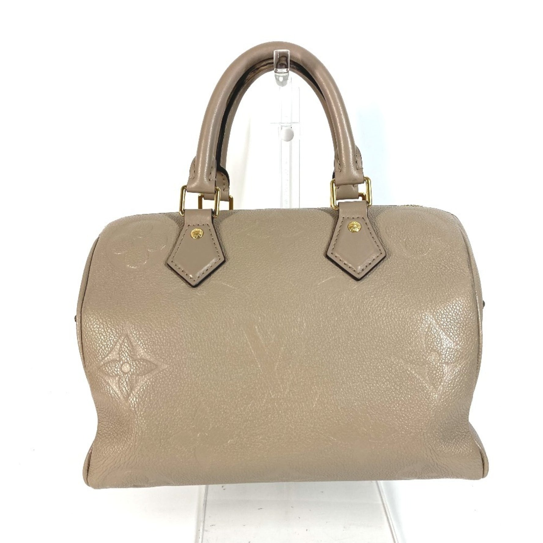 Louis Vuitton Monogram Empreinte Speedy Bandouliere 25 Bag Mini Boston Shoulder Handbag Tourterelle Beige