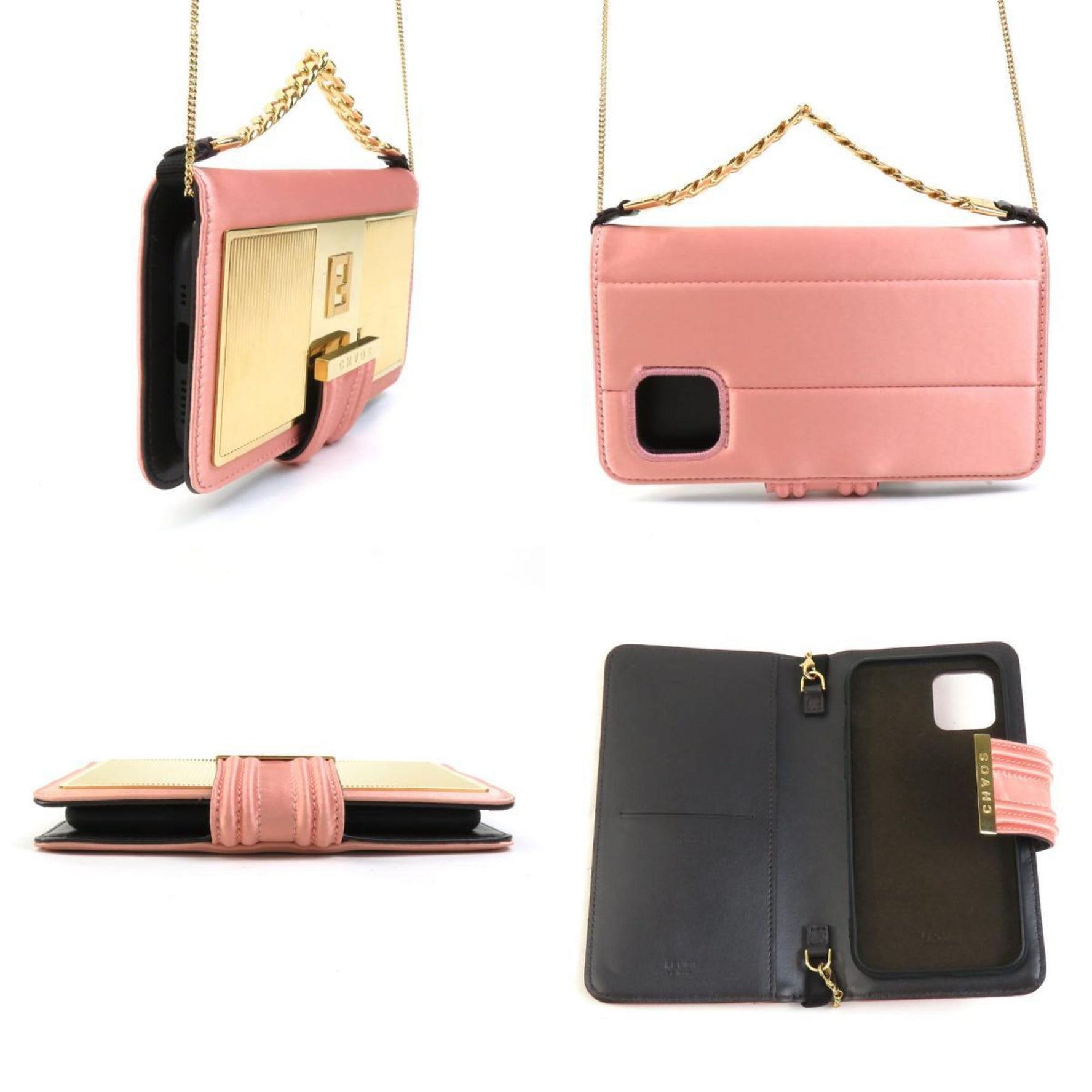 FENDI Pro Case Satin Metal Pink x Gold Men's Women's
