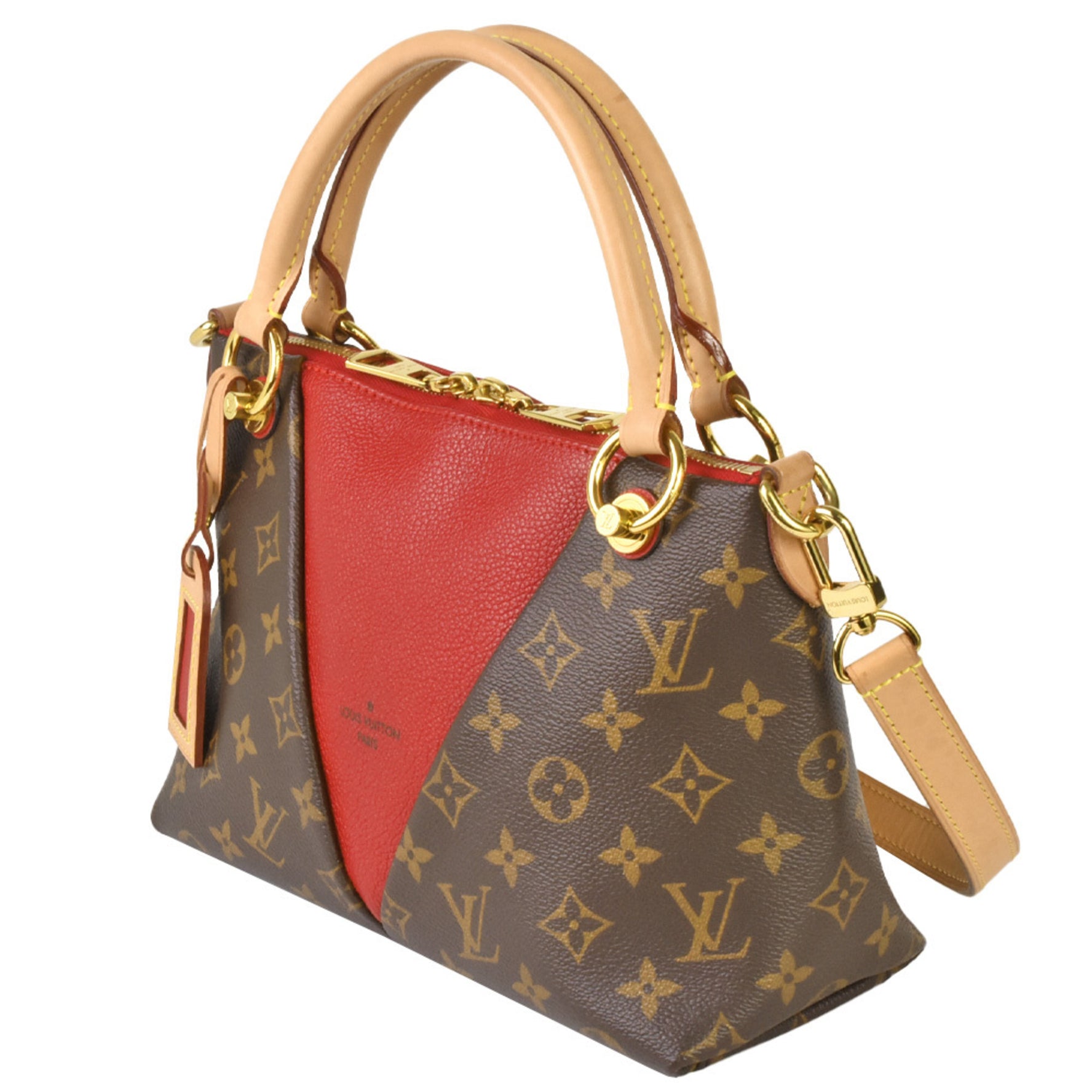 Louis Vuitton Three Monogram V Tote Handbag Shoulder Bag Brown