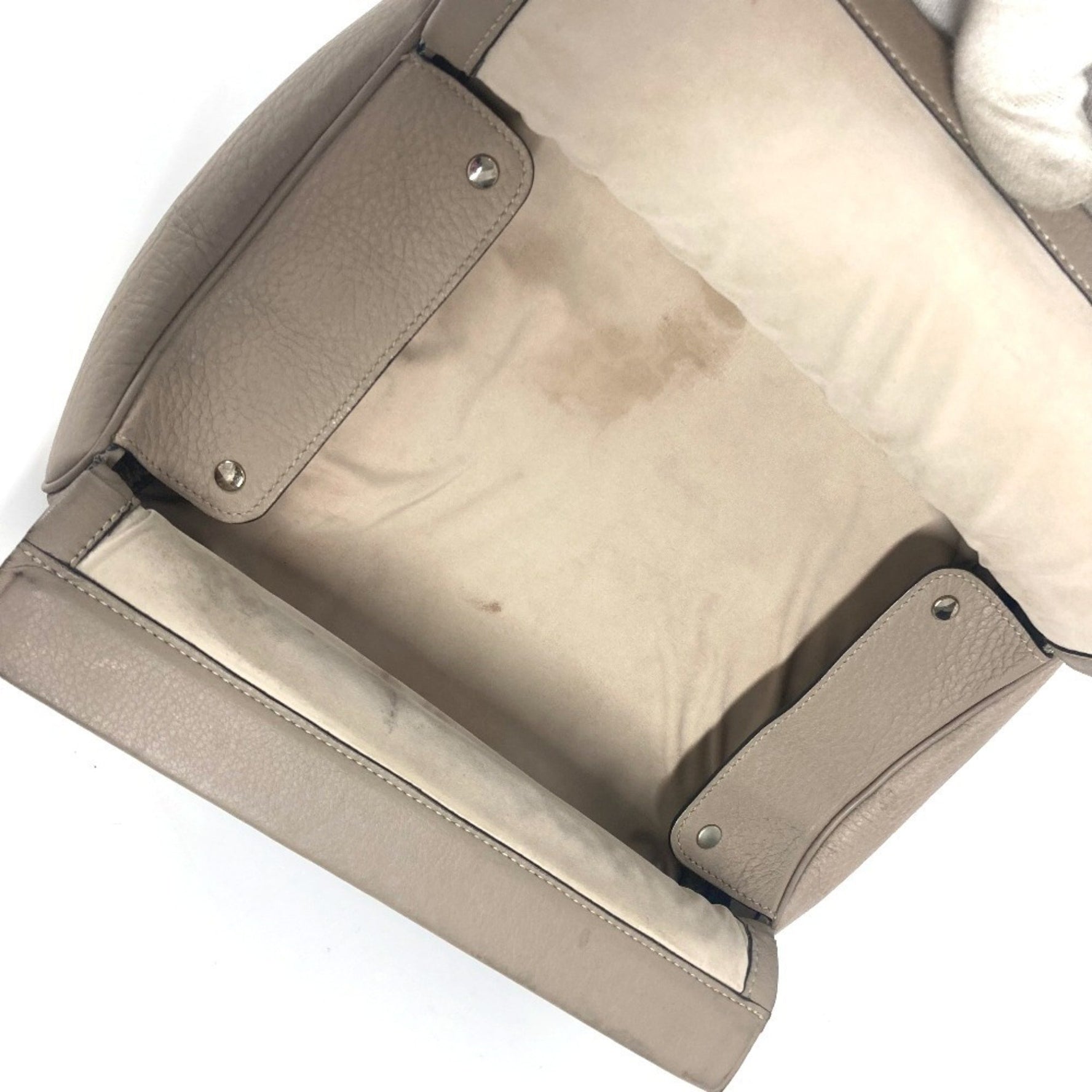 HERMES Equi Pouch Flap Bag Second Clutch Leather Men's Greige