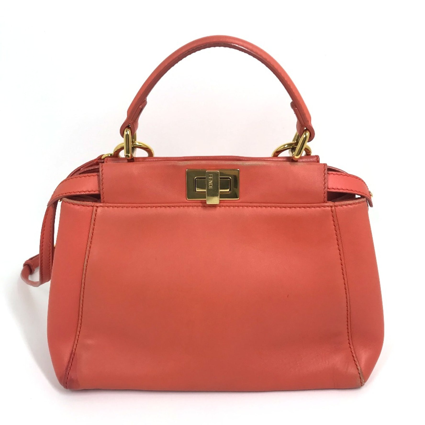Fendi Shoulder Crossbody Shoulder Bag Hand Bag Salmon Based