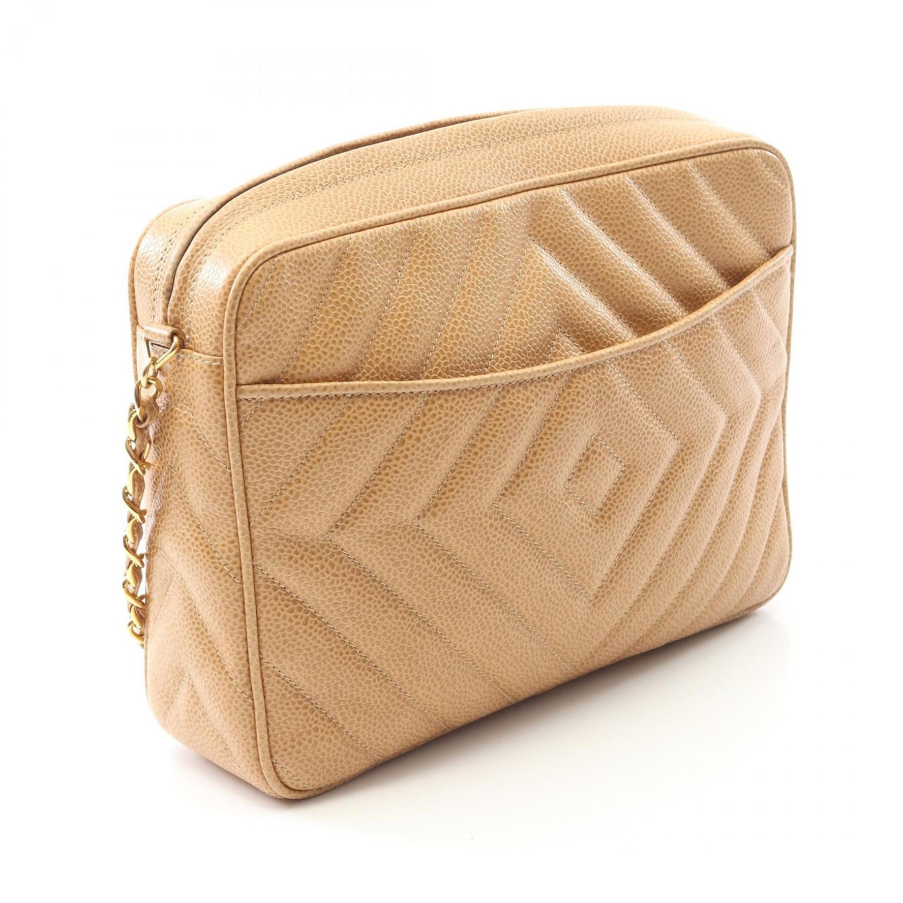 CHANEL Coco Mark Diamond Stitch Shoulder Bag in Grained Calfskin Leather