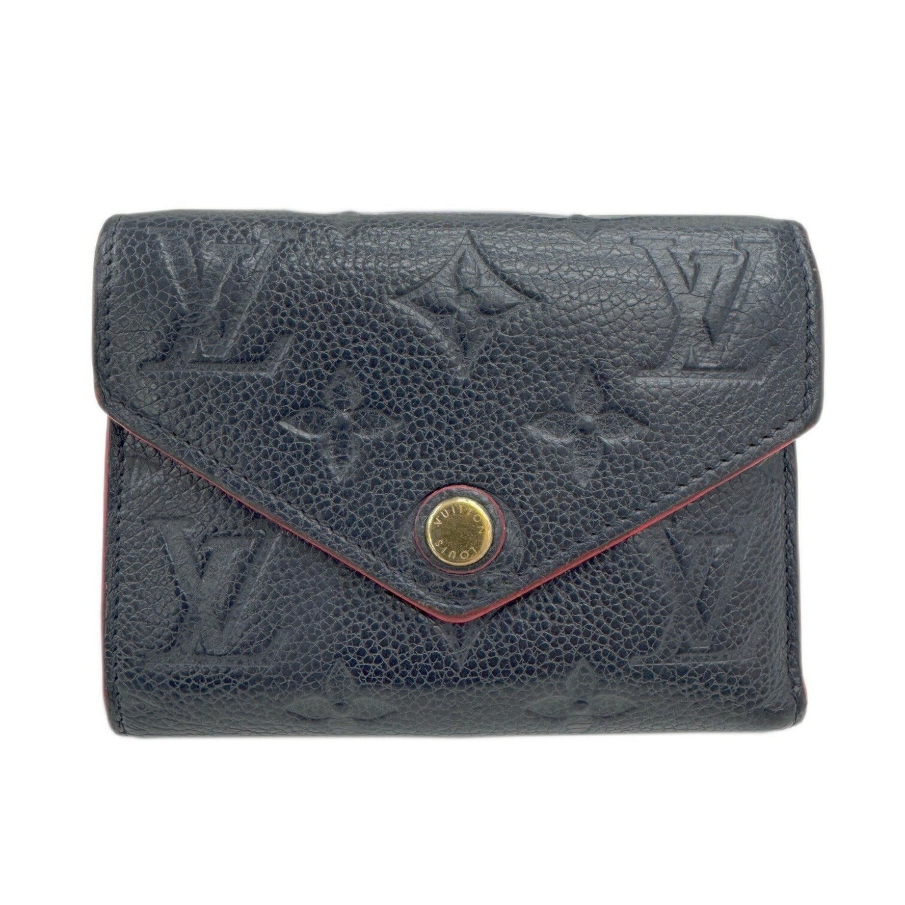 Louis Vuitton Monogram Empreinte Portefeuille Victorine Tri-fold Leather Marine Rouge Wallets and Accessories