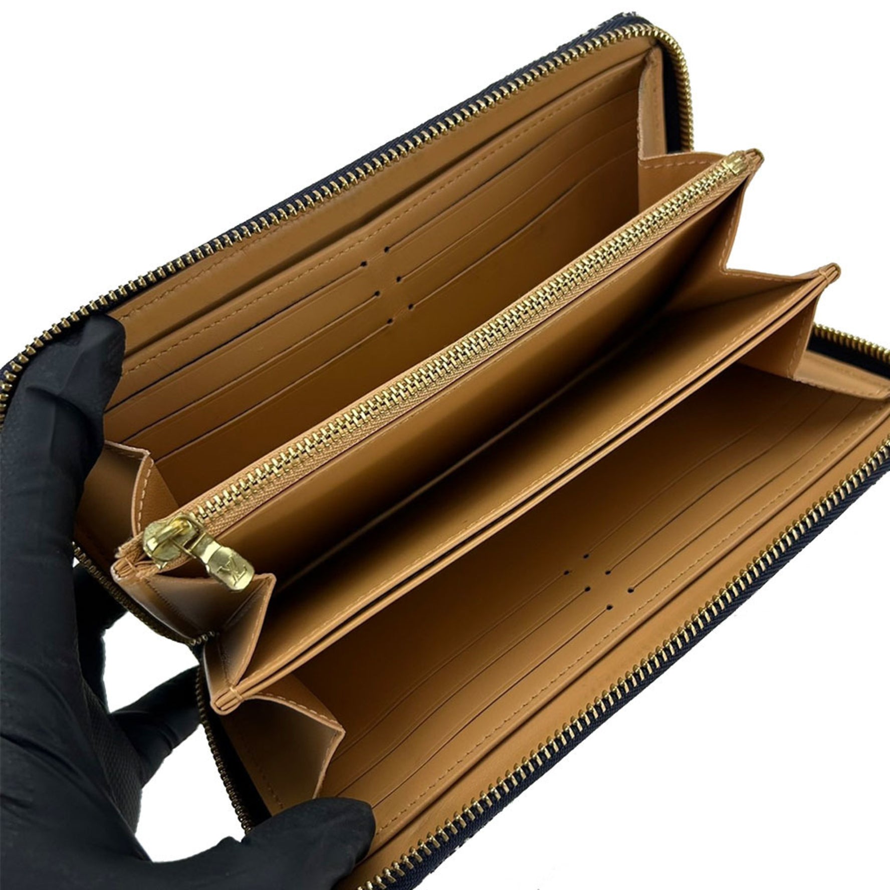 Louis Vuitton Round Long Wallet Zip Monogram Jacquard SINCE 1854 Blue Leather Women Men LV Around