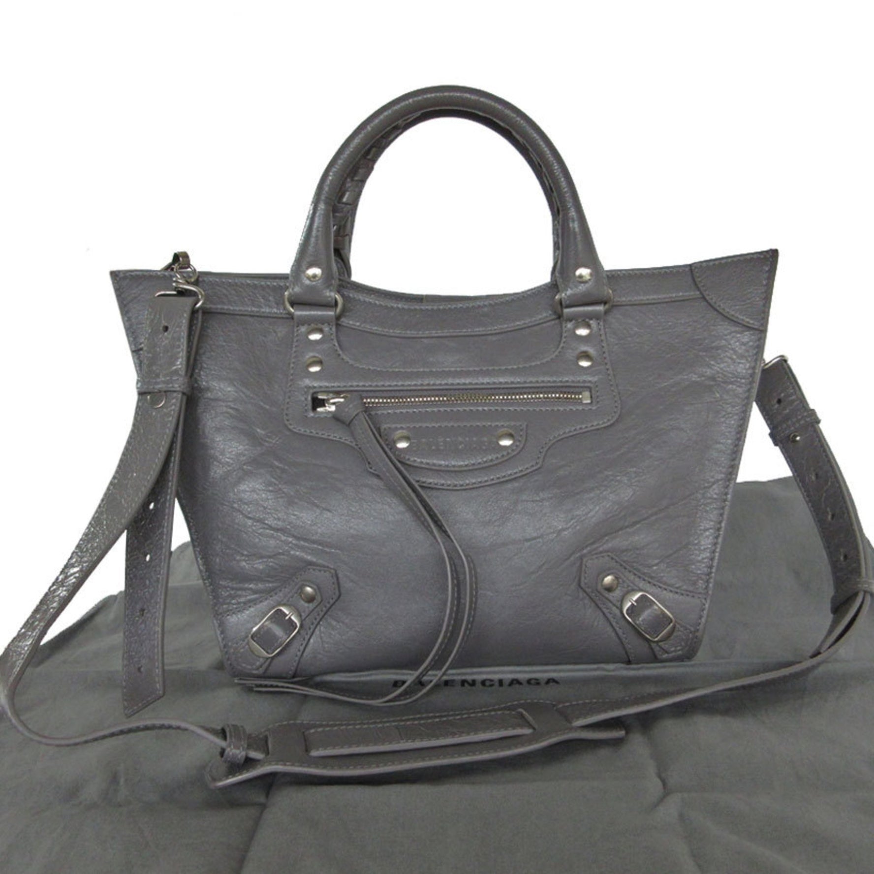 BALENCIAGA Handbag Shoulder Bag Neo Classic M Leather Grey