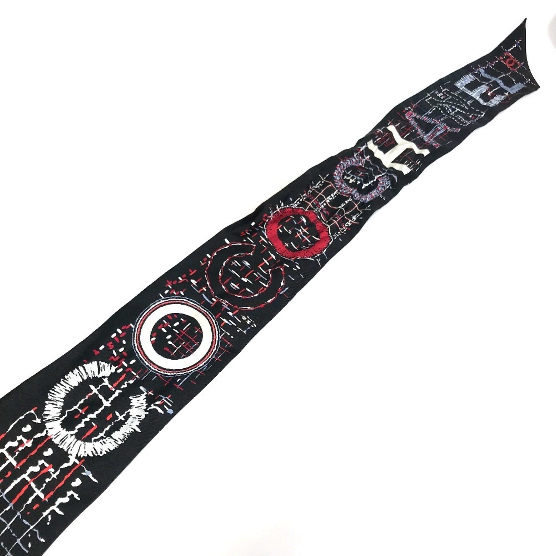 CHANEL Coco Mark CC Scarf Set) with Ribbon, Gold, and Silk Scrunchie Hair Accessory, Like New